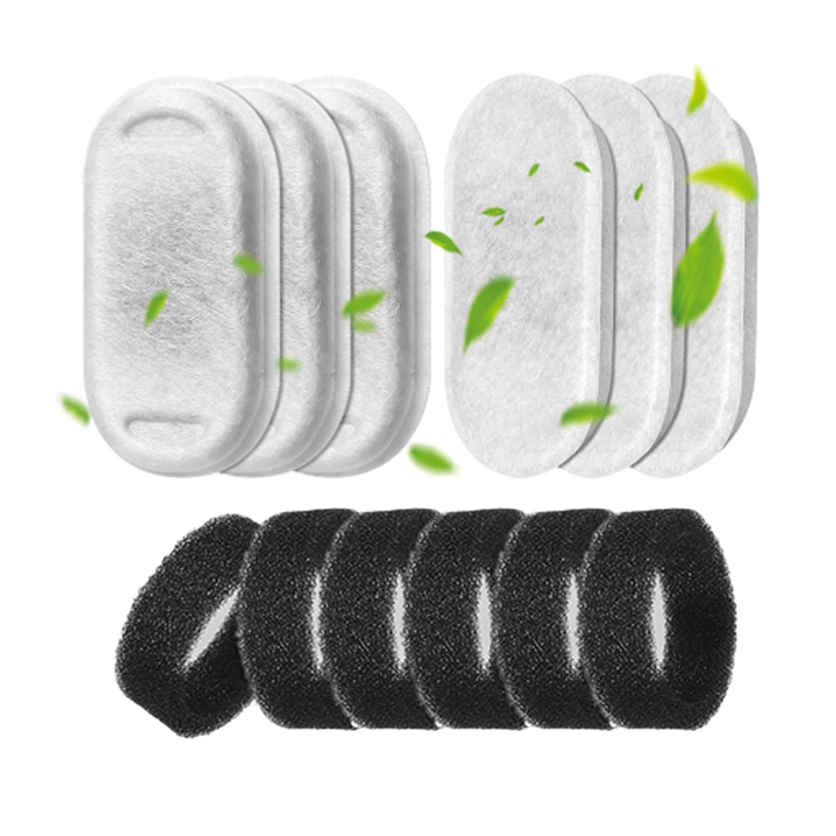 Giotohun Cat Water Fountain Filter Replacement: 12 Pieces (6 Filters + 6 Sponges) For Pet Fountains H1 (67Oz/2L)