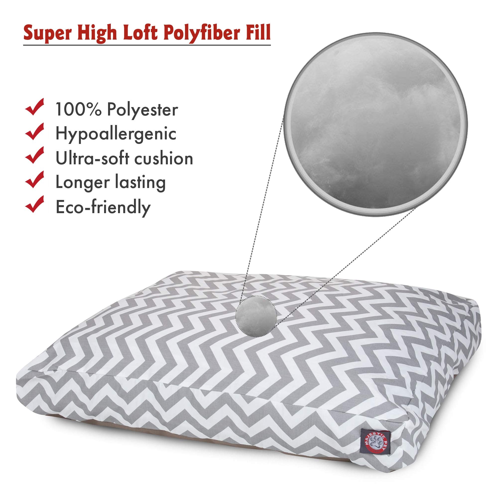 Gray Chevron Large Rectangle Indoor Outdoor Pet Dog Bed With Removable Washable Cover By Majestic Pet Products