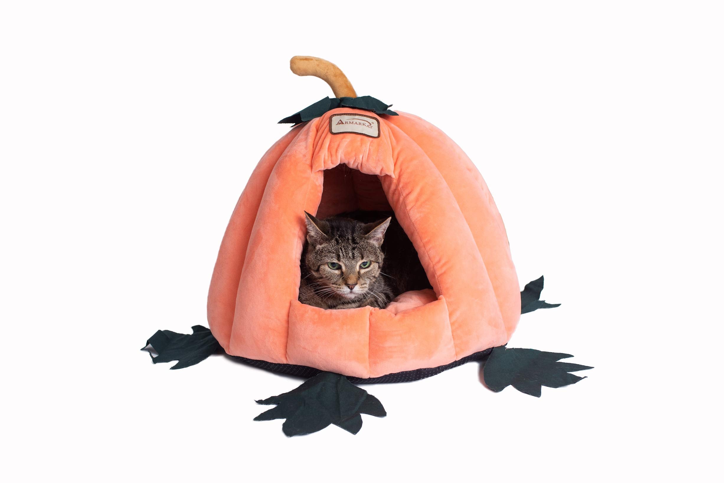 Armarkat Cat Bed Model C85CCS Pumpkin Shape, Orange, 20 x 20 x 16