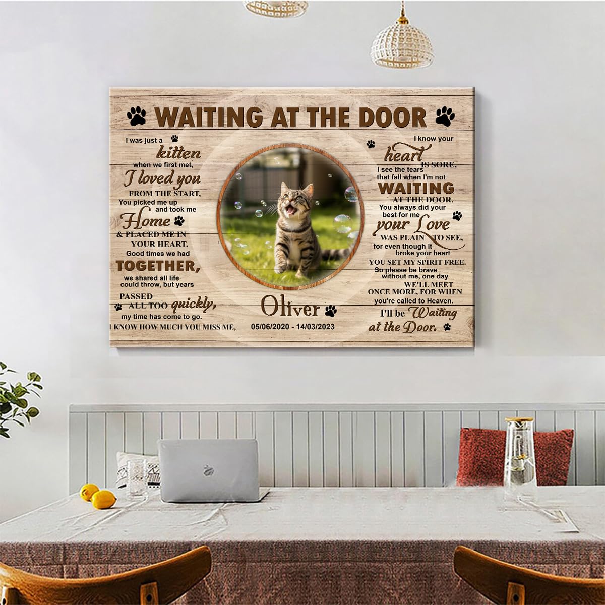 C80811 Unique Cat Memorial Canvas Gift For Cat Lover - Personalized Wall Art Decor With Sayings - Custom Landscapes Canvas In Cu