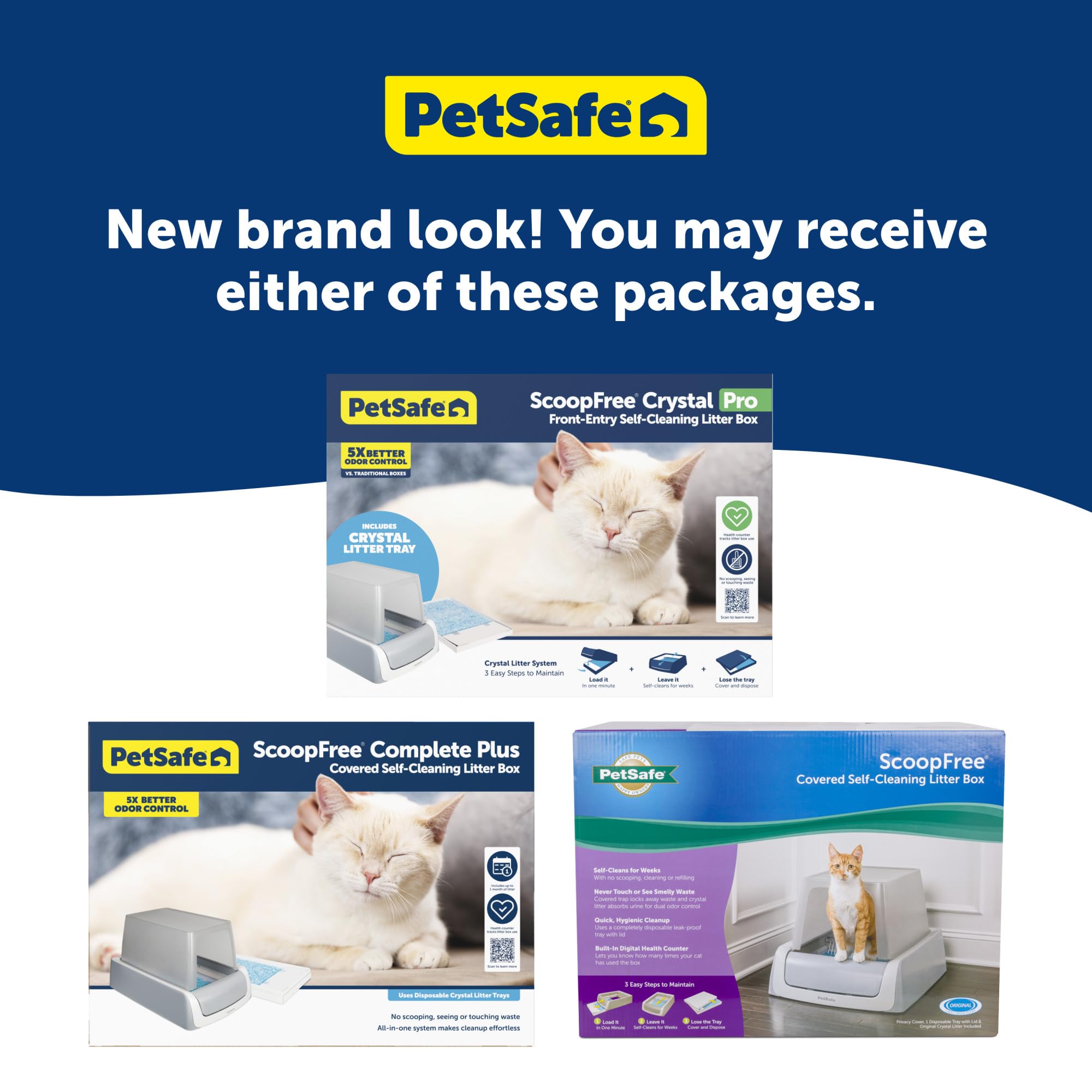 Petsafe Scoop Crystal Pro Automatic Self Cleaning Cat Litter Box (27.6X19.1X16), Comes With 1 Disposable Litter Tray (Grey)