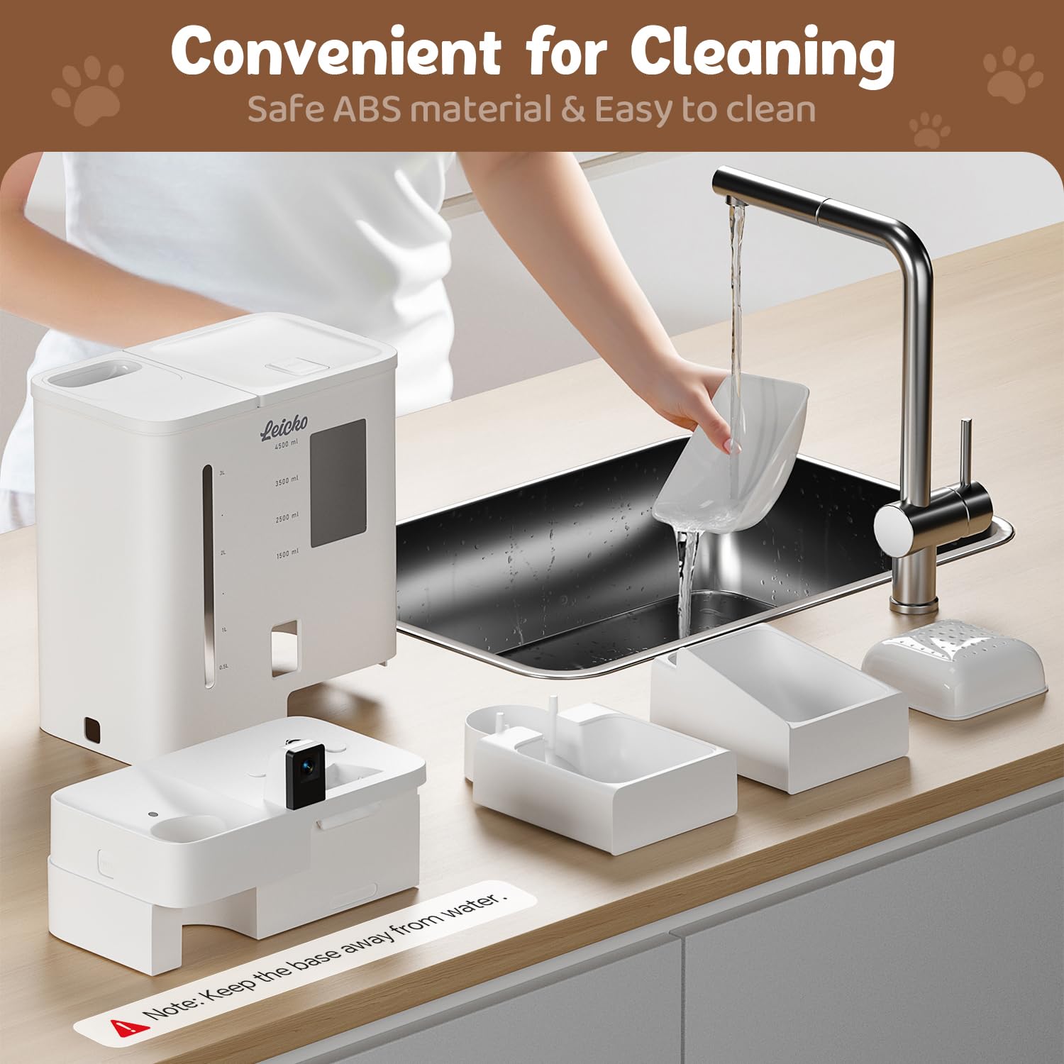 Automatic Cat Feeder with Camera,5G/2.4G WiFi Pet Feeder,2K HD Video and Night Vision,Easy APP Operation,Low Food and Food Clogging APP Tips,Water and Grain Large Capacity Feeder -Like New