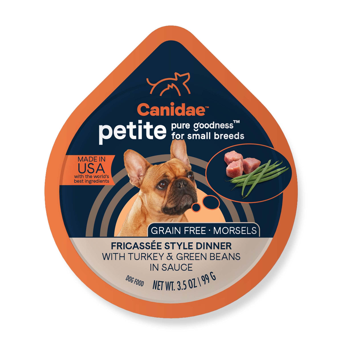 Canidae Pure Petite Limited Ingredient Premium Small Breed Wet Dog Food, Turkey And Green Beans Morsels In Sauce, 3.5 Ounce (Pack Of 12), Grain Free