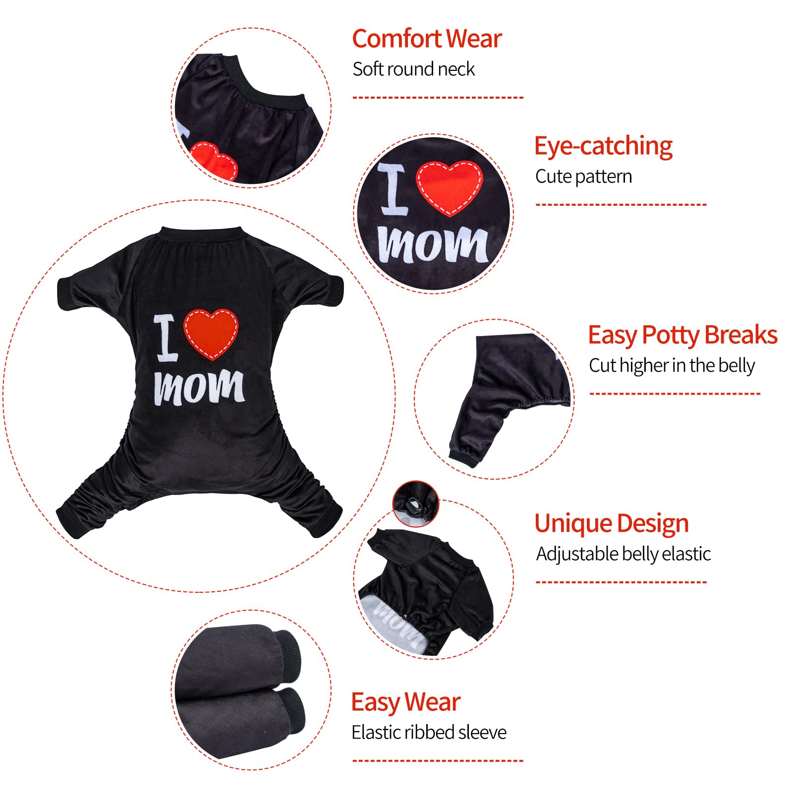 Cutebone Dog Halloween Pajamas Puppy Onesies Christmas Small Dogs Soft Pjs Coat Cat Apparel Comfy Pet Clothes Outfit Doggie Bodysuit P297L