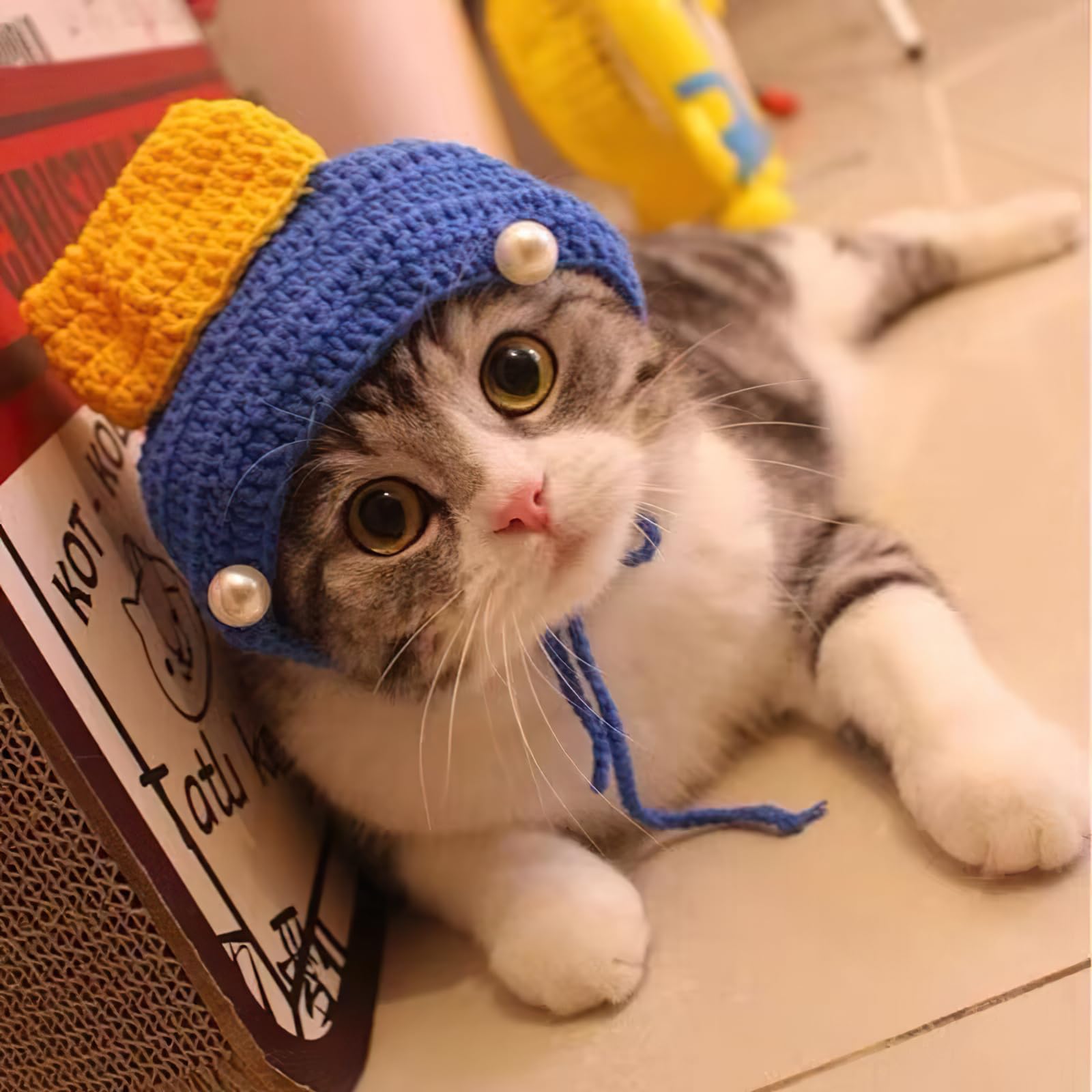 Howwfaly Cat Apparel Cat Hats Headgear Styling Cute Funny Pet Costume Accessories Decoration For Halloween, Christmas, Parties (