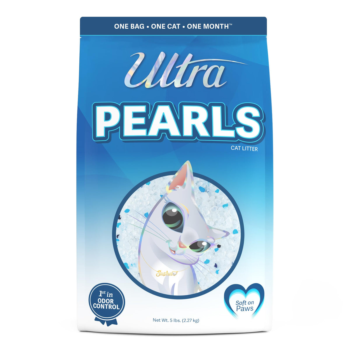 Ultra Pearls Cat Litter - 99.9% Dust Free, Low Tracking, Soft On Paws, Fragrance Free - 5 Lbs.