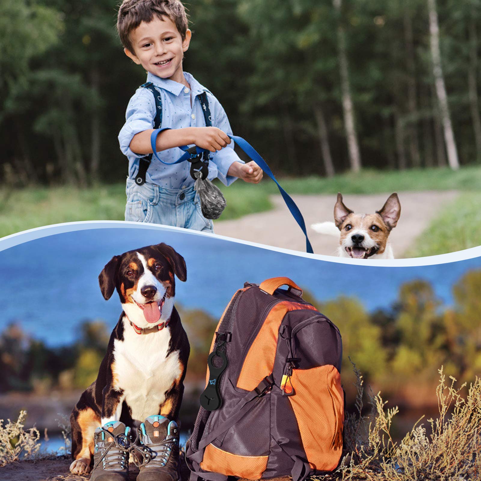Puppydoggy Dog Poop Bag Holder For Leash Waste Bag Carrier Dog Poop Bag Dispenser For Walking Running Bicycle Accessory 2 Pieces (Green)