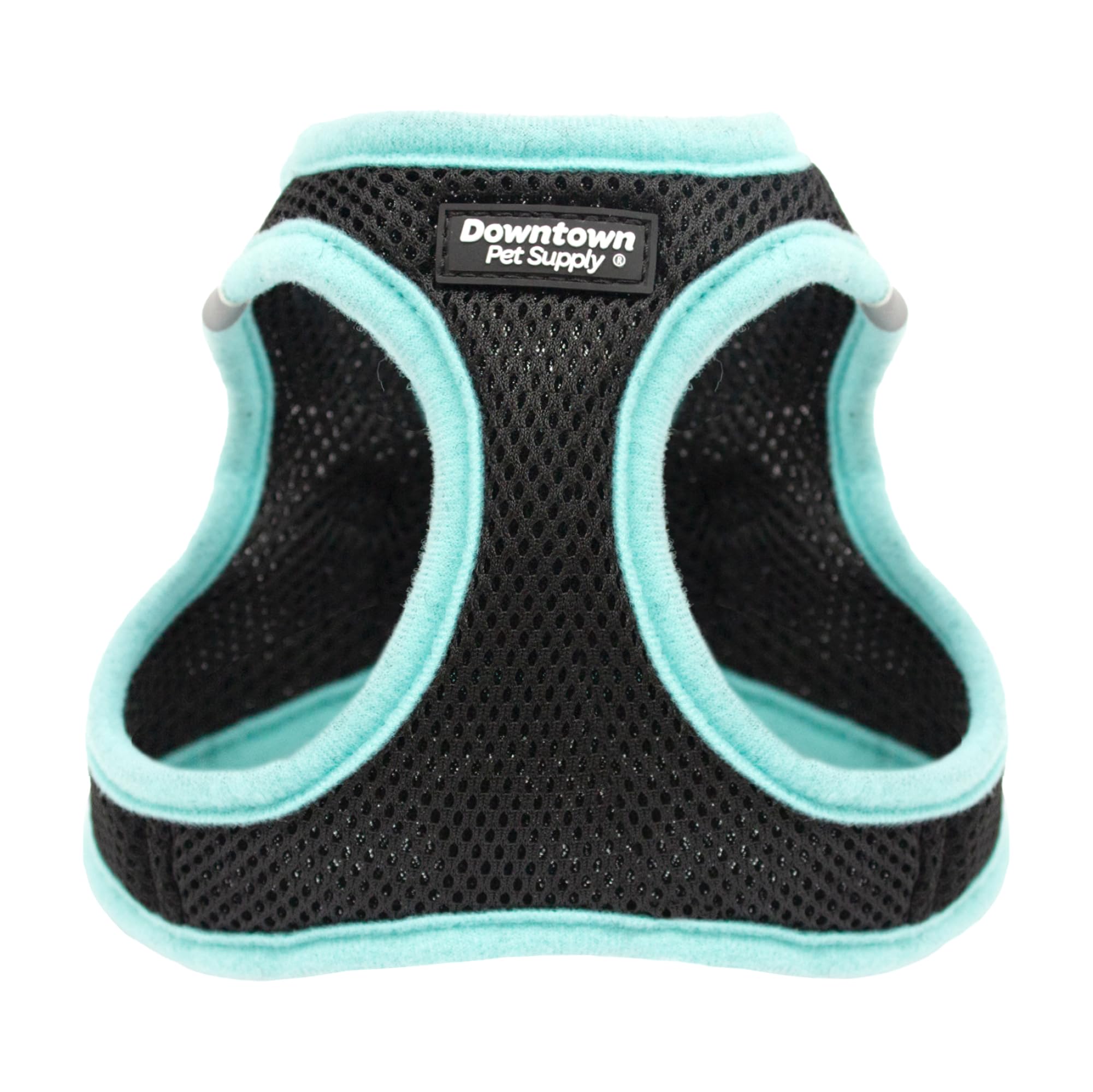 Downtown Pet Supply Step In Dog Harness No Pull, X-Large, Black W/Light Blue Trim - Adjustable Harness With Padded Mesh Fabric A