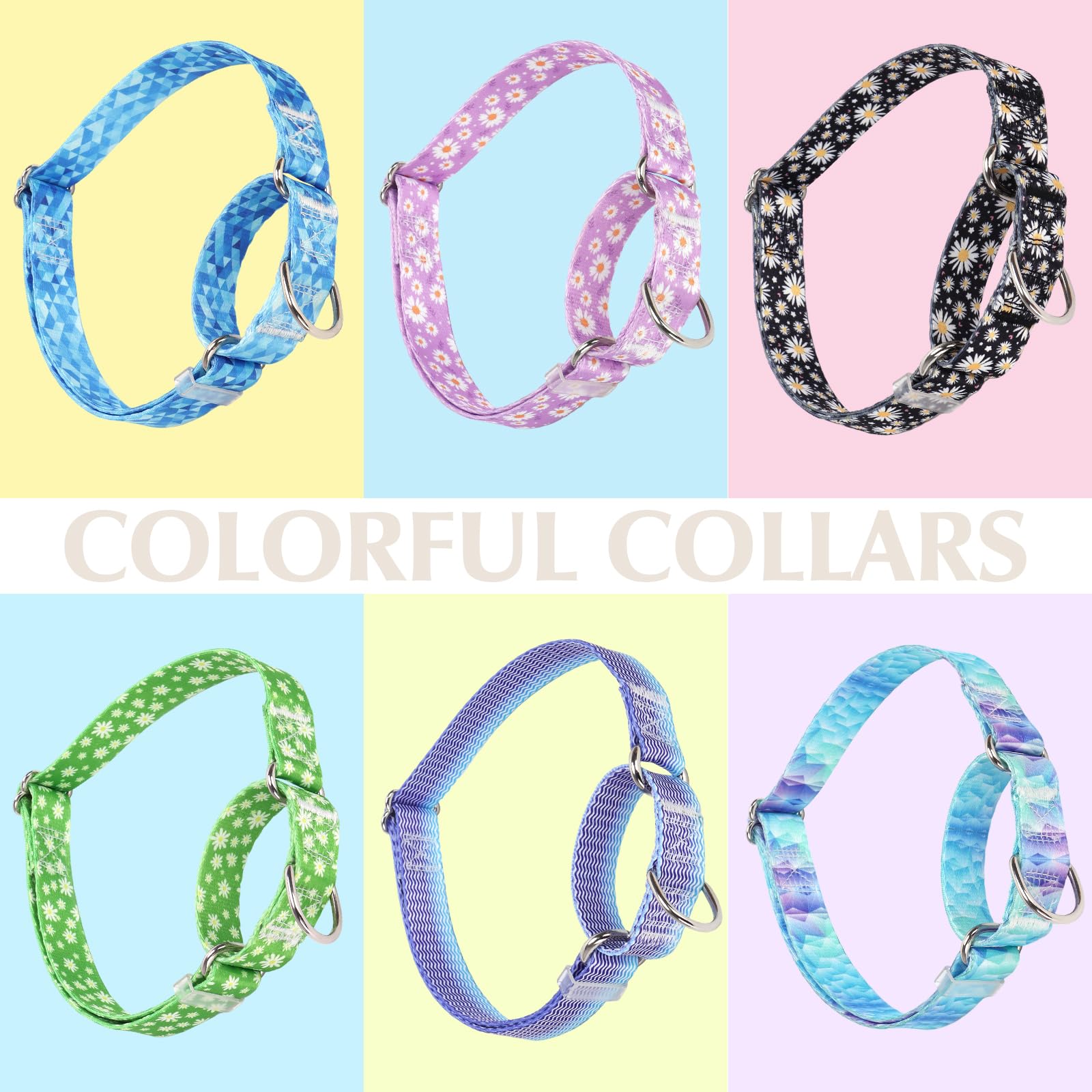 Martingale Collar For Dogs, Boy Dog Collar With Blue Waves Patterns, Heavy Duty Nylon Dog Collar Durable And Comfortable, Perfec