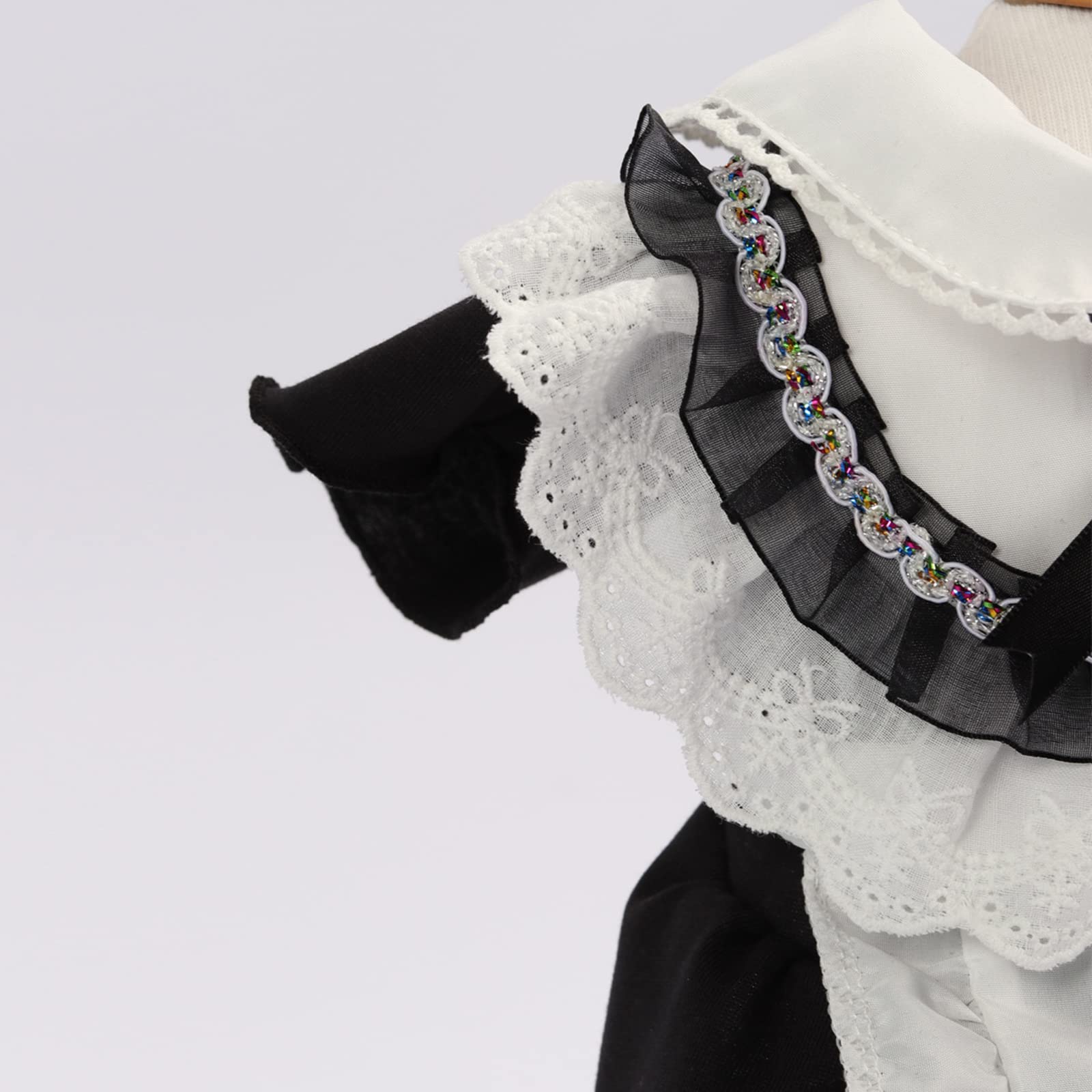 apott Pet Maid Outfit Cat Princess Dresses Adorable Costume with Headwear for Cats Dogs Birthday Party Black M