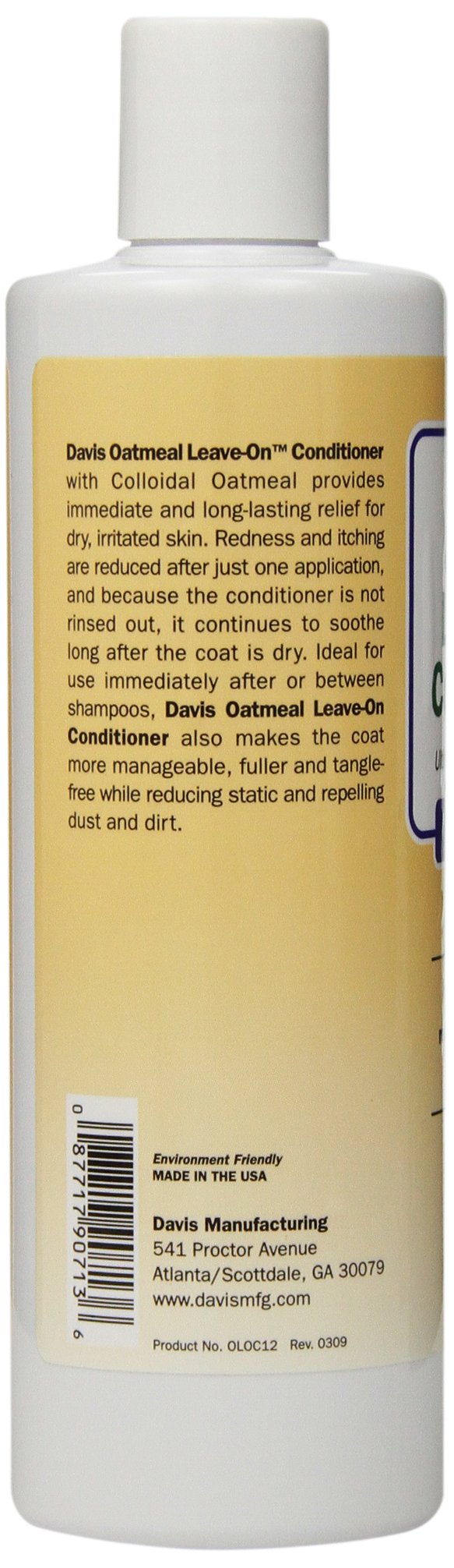 Davis Oatmeal Leave-On Dog & Cat Conditioner, 12-Ounce, Dm112 12