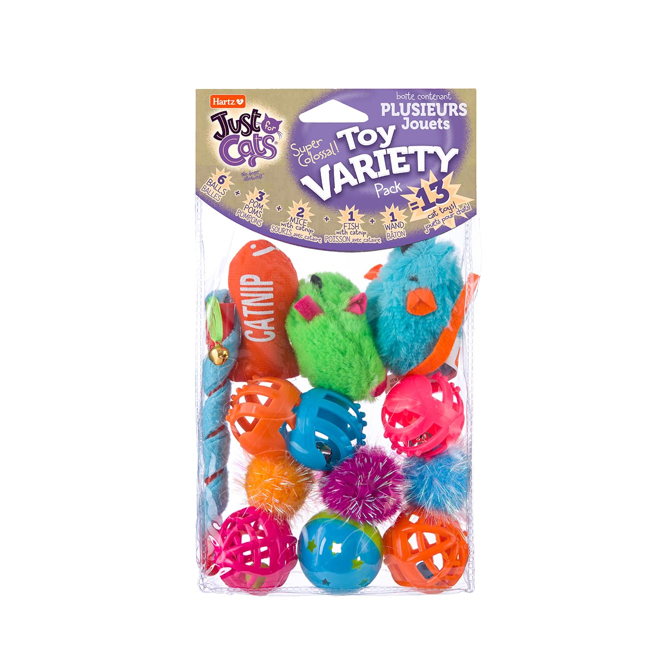 Hartz Just For Cats Toy Variety Pack - 13 Piece, All Breed Sizes