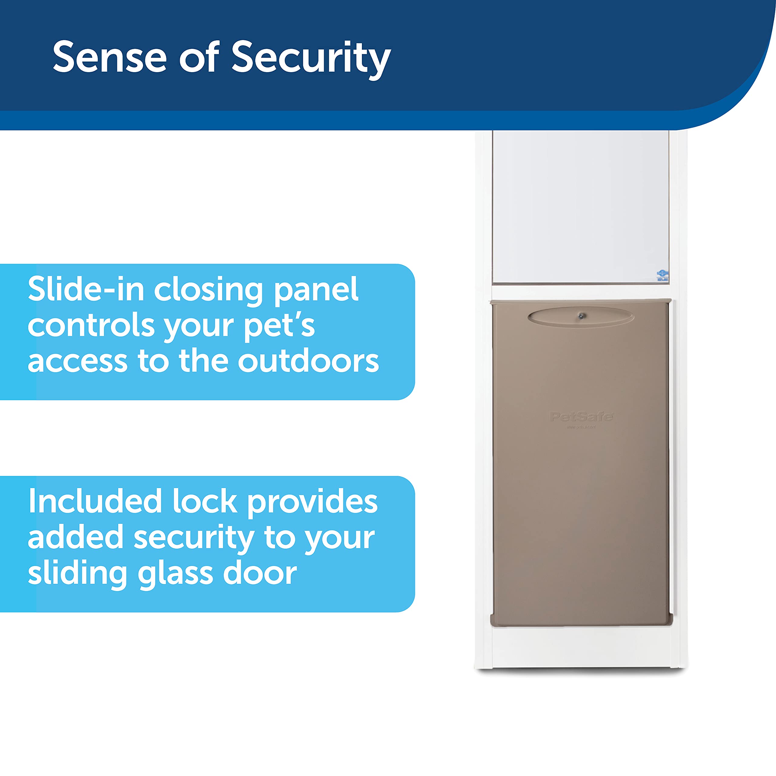 Petsafe 1-Piece Sliding Glass Pet Door For Dogs And Cats - Adjustable Height 75 7/8' To 81'- Large, Bronze, No-Cut Diy Install, Aluminum Patio Panel Insert, Great For Renters Or Seasonal Installation