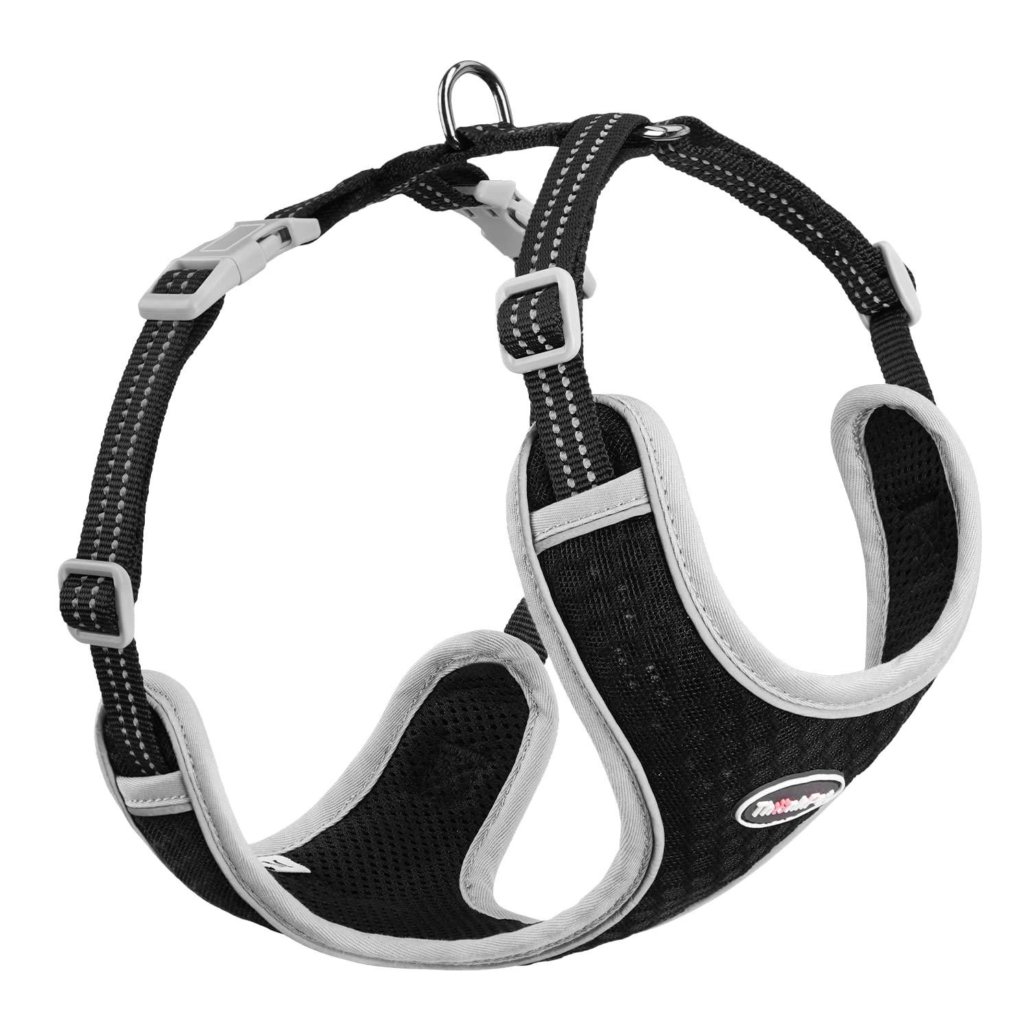 ThinkPet Reflective Breathable Soft Air Mesh No Pull Puppy Choke Free Over Head Vest Ventilation Harness for Puppy Small Medium 
