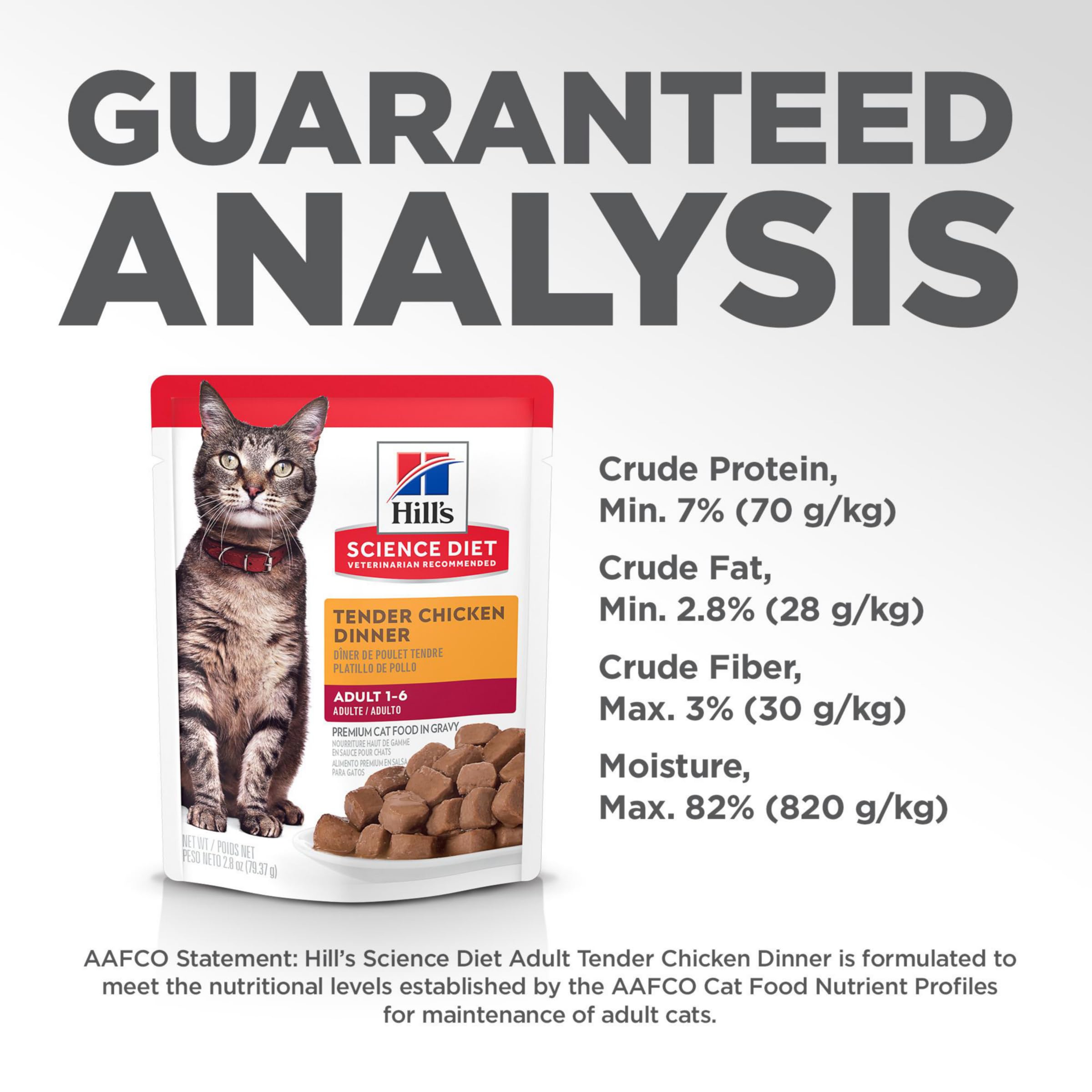 Hills Science Diet Adult 1-6, Adult 1-6 Premium Nutrition, Wet Cat Food, Chicken Stew, 2.8 oz Pouch, Case of 24