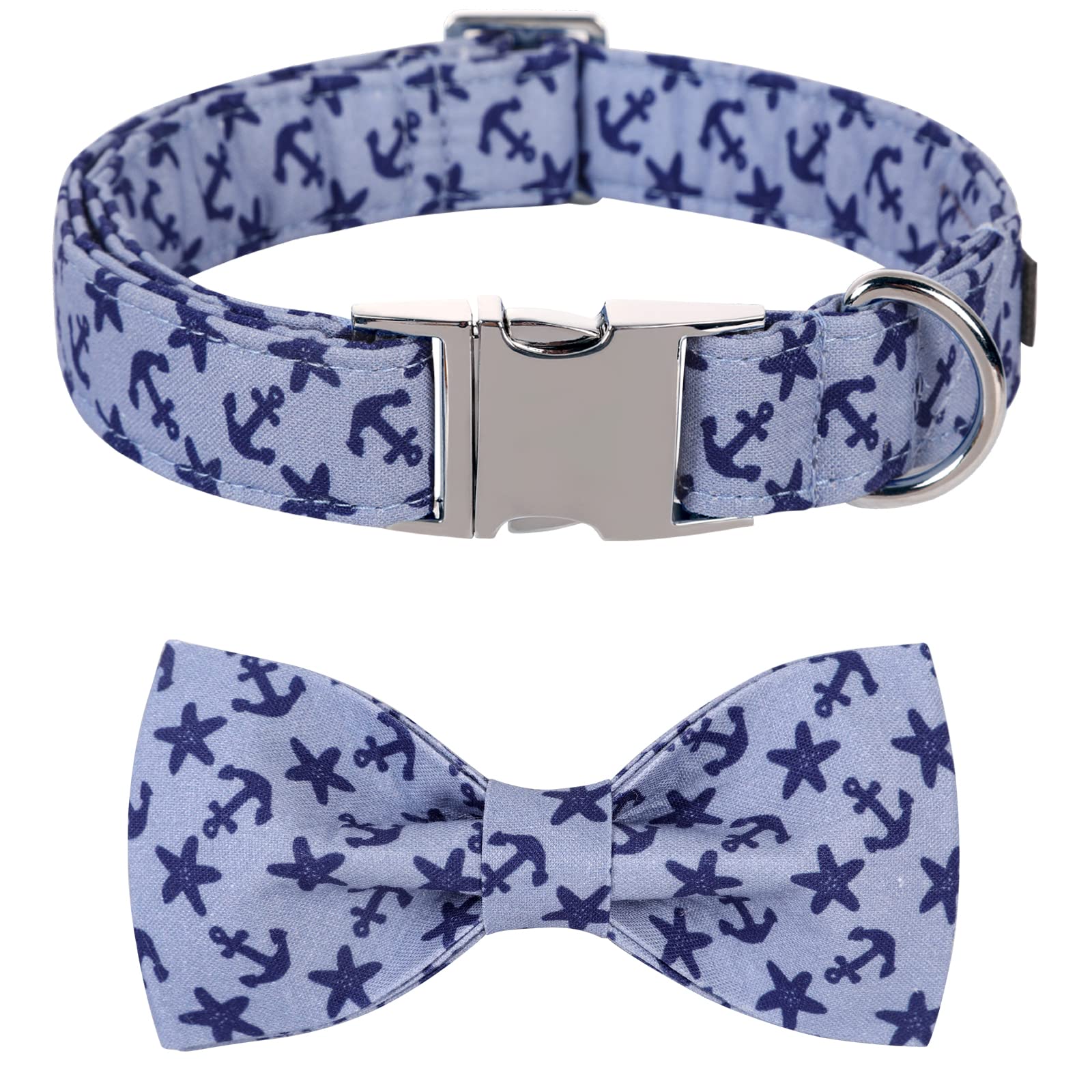 Lionet Paws Dog Collar With Bowtie, Summer Bowtie Collar For Dog,Adjustable Comfortable Dog Collar Gift For Puppy Small Medium L