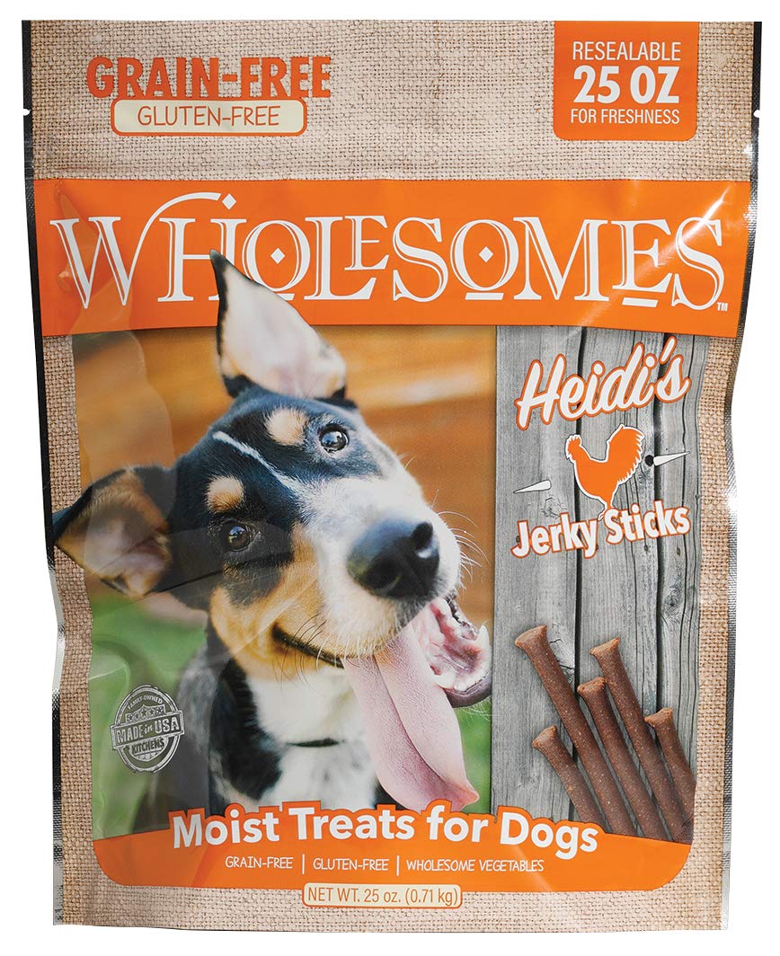 Wholesomes Heidis Jerky Sticks Grain-Free Moist Dog Treats 25 oz