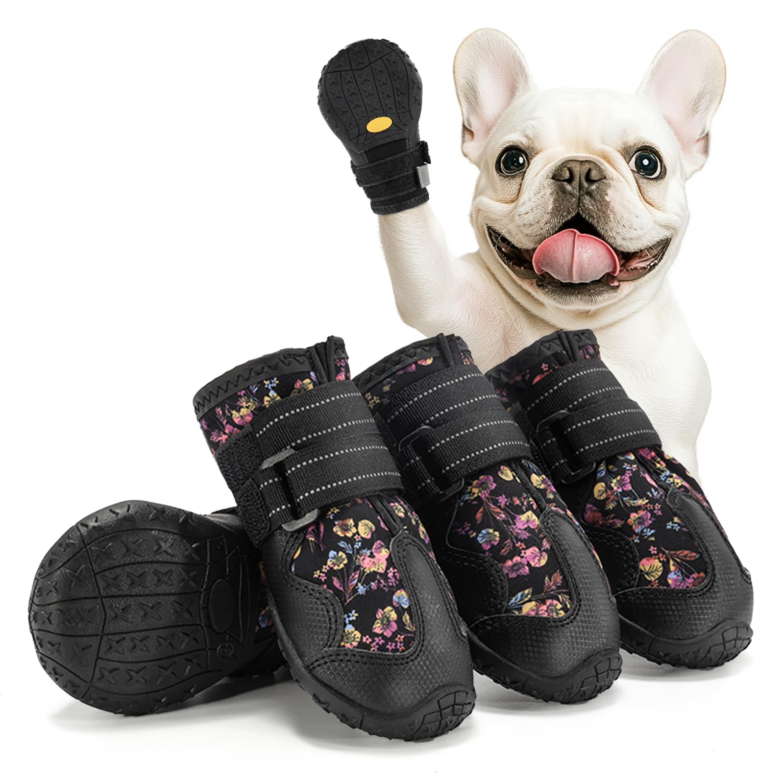 Aokown Dog Shoes For Small Dogs, Puppy Dog Boots For Winter Snow, Hot Pavement, Dog Booties & Paw Protectors Size 2