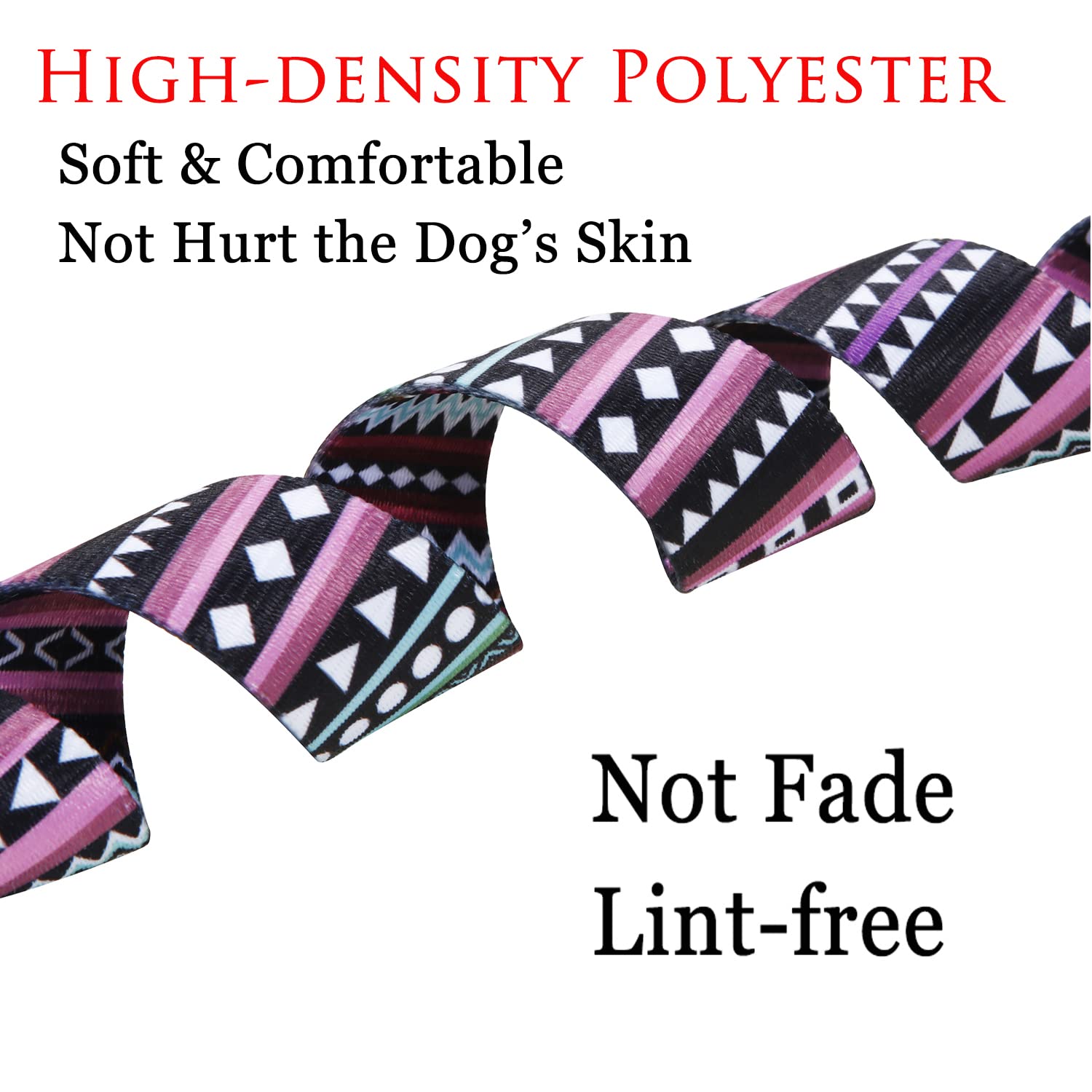 Mihqy Dog Collar With Bohemia Floral Tribal Geometric Patterns - Soft Ethnic Style Collar Adjustable For Small Medium Large Dogs(Bohemian Purple,L)