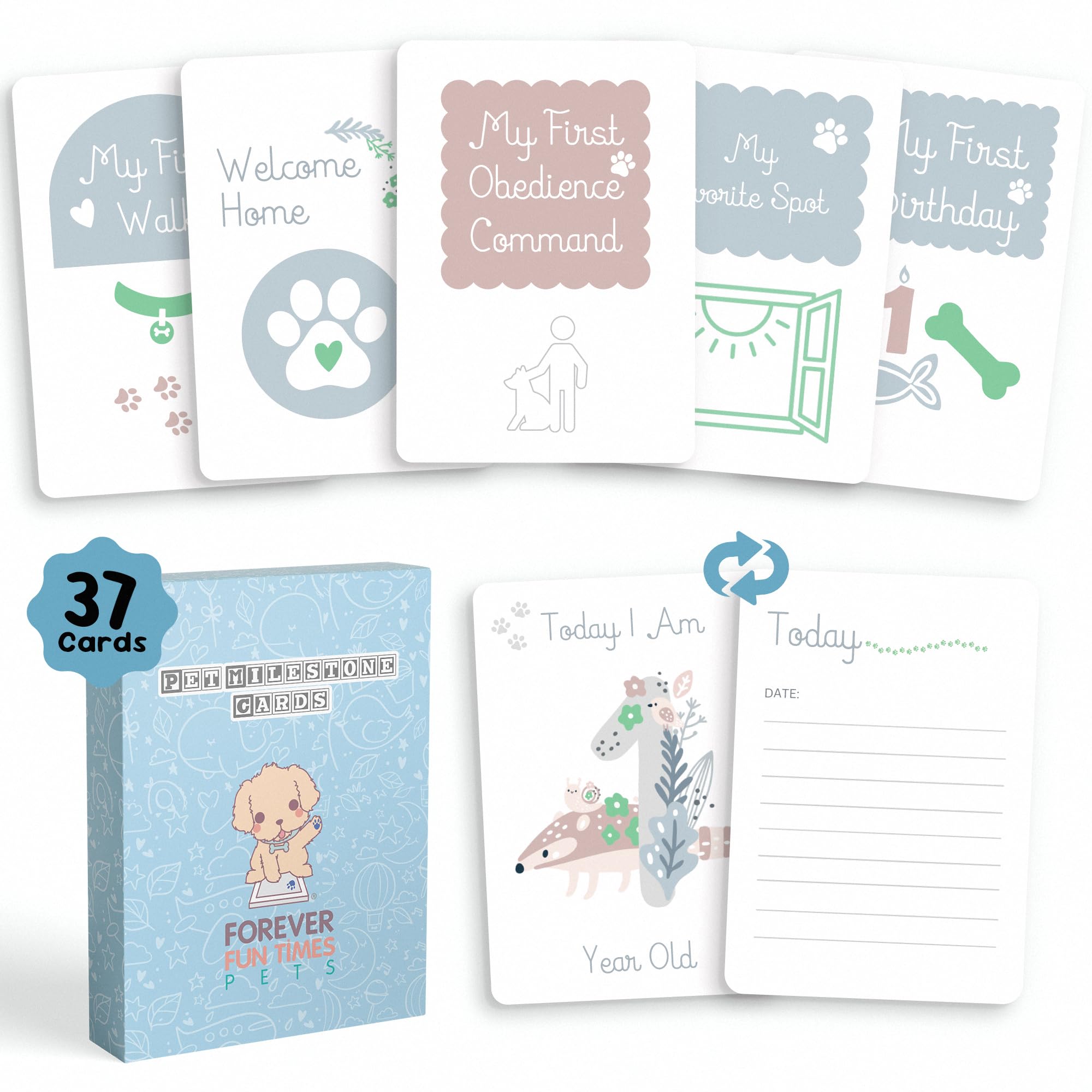 Pet Milestone Cards - Celebrate Your Pets Journey, Growth And Key Moments With Keepsake Cards - Perfect For Dogs, Cats, Puppies,