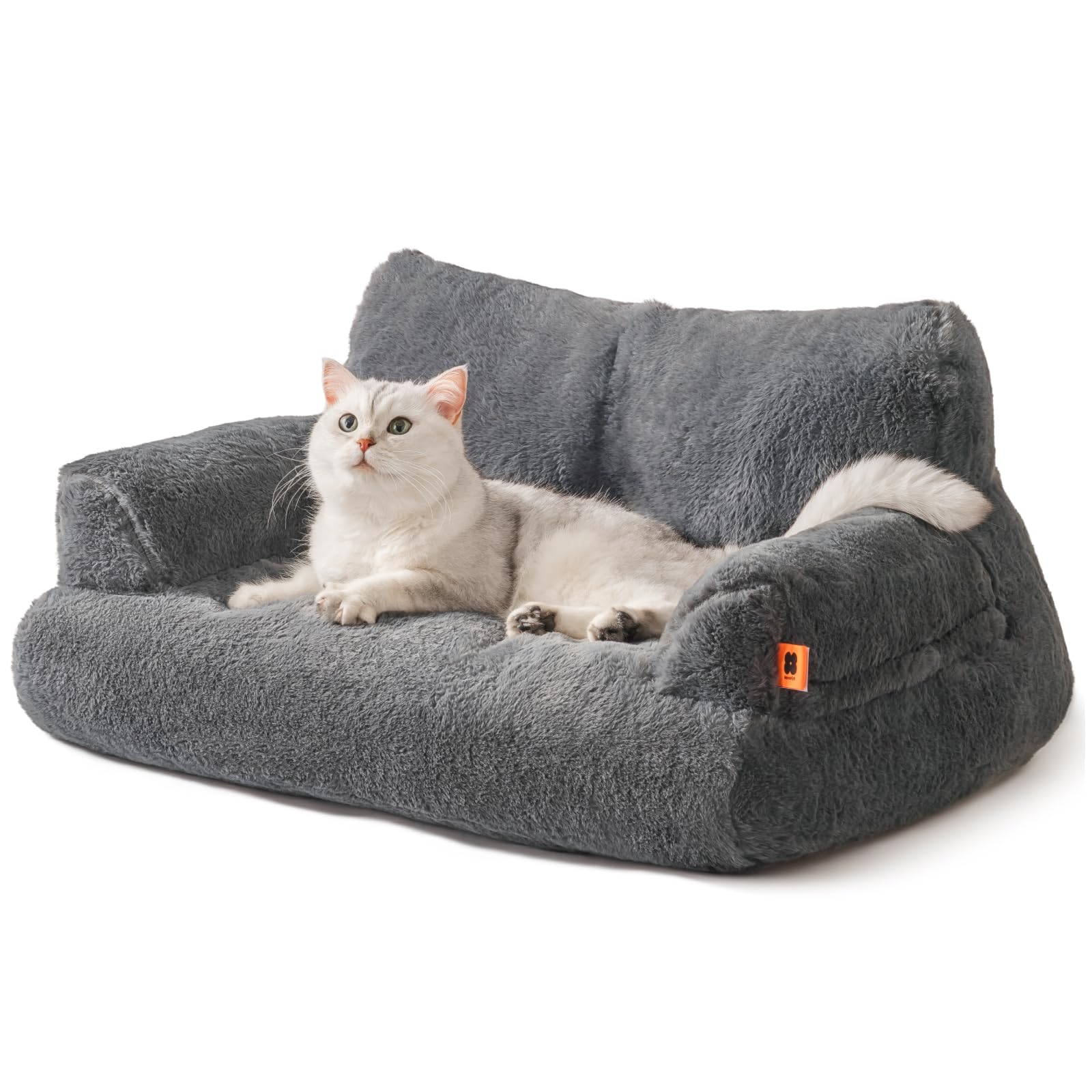 Mewoofun Dog Couch, Supportive Small Dog Bed For Puppy And Cats With Removable Washable Cover, Fluffy Cat Couch With Non-Slip Bo