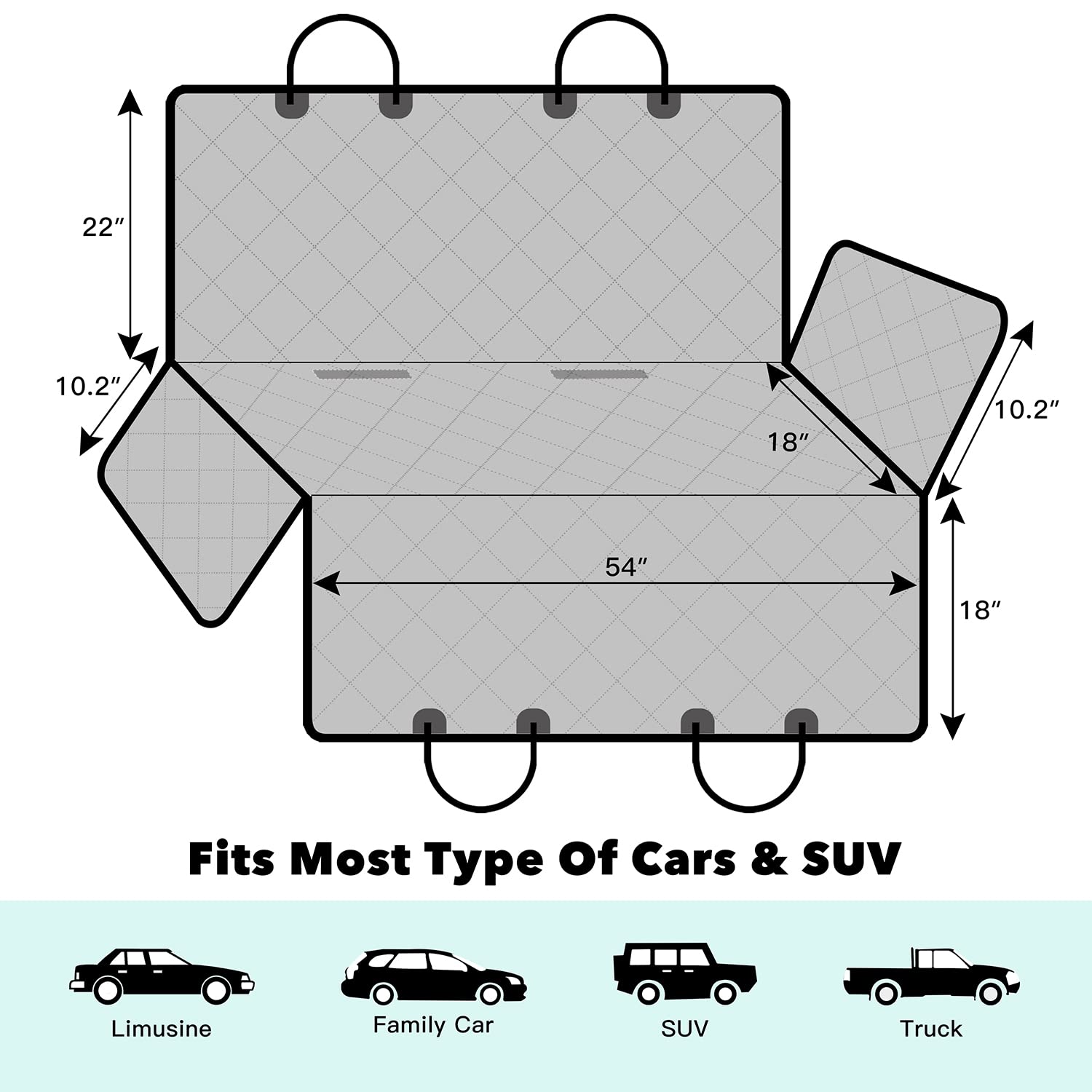 Kytely Dog Seat Cover Car Seat Cover For Back Seat, Scratch Proof Dog Hammock Backseat Cover Nonslip Car Seat Protector For Dogs