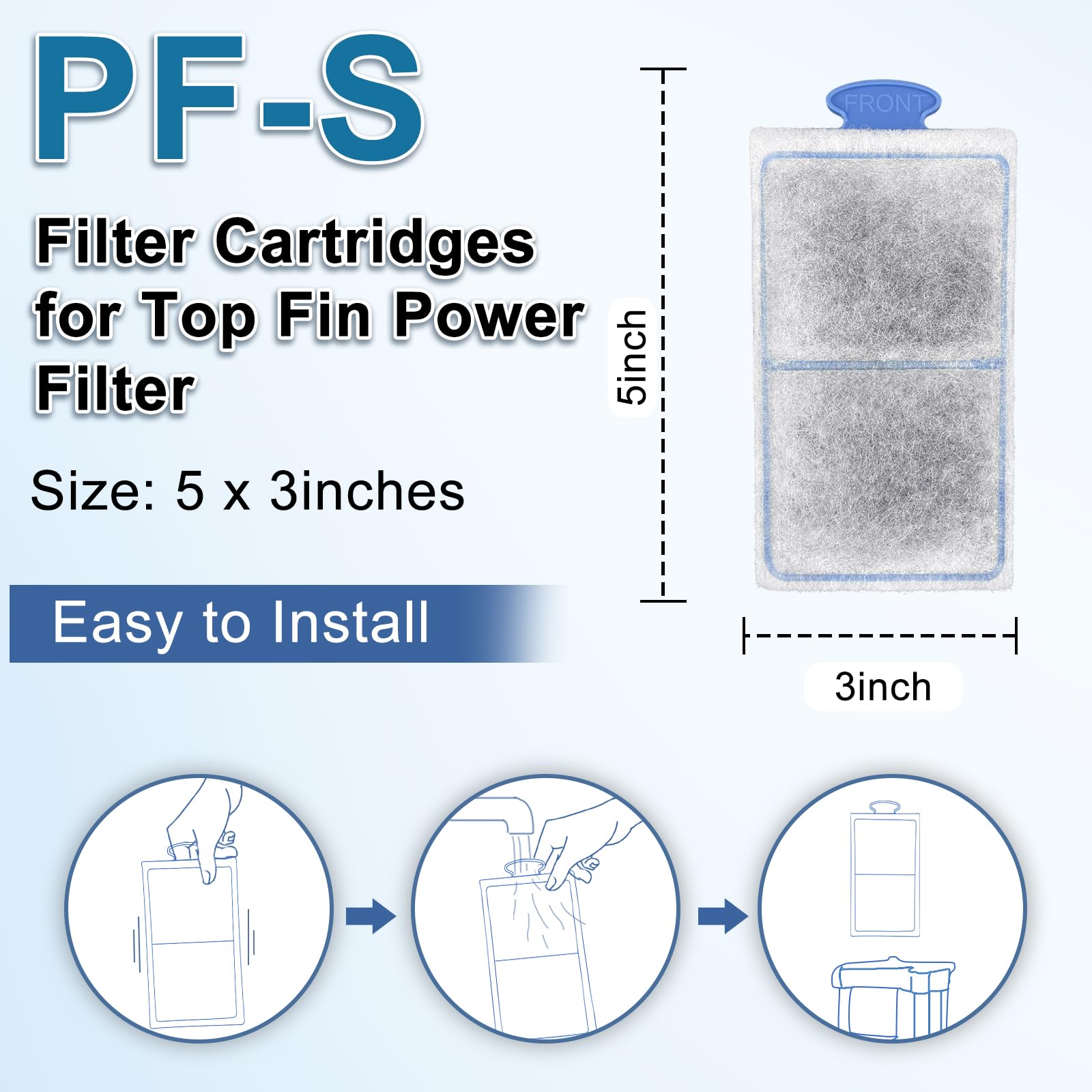 Driamor 24 Pack Filter Cartridges For Top Fin Pf-S Filters, Small Fish Tank Filters Cartridge With Zeolite Replacement Aquarium