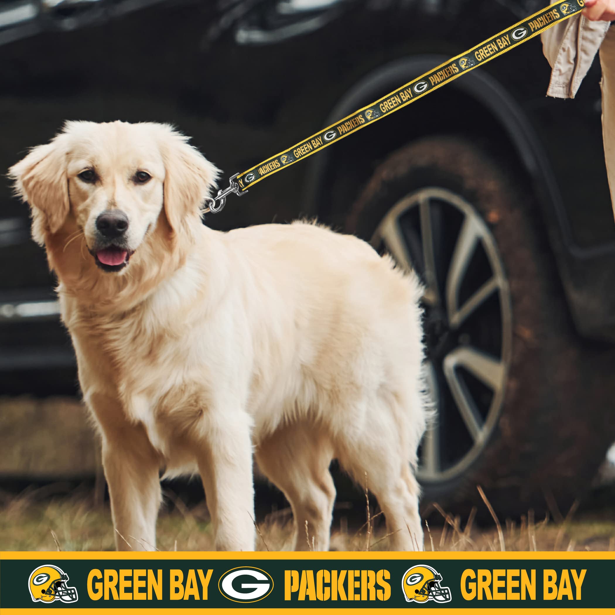 Nfl Pet Green Bay Packers Dog Leash, Medium Football Team Leash For Dogs & Cats - Shiny & Colorful, Licensed By The Nfl