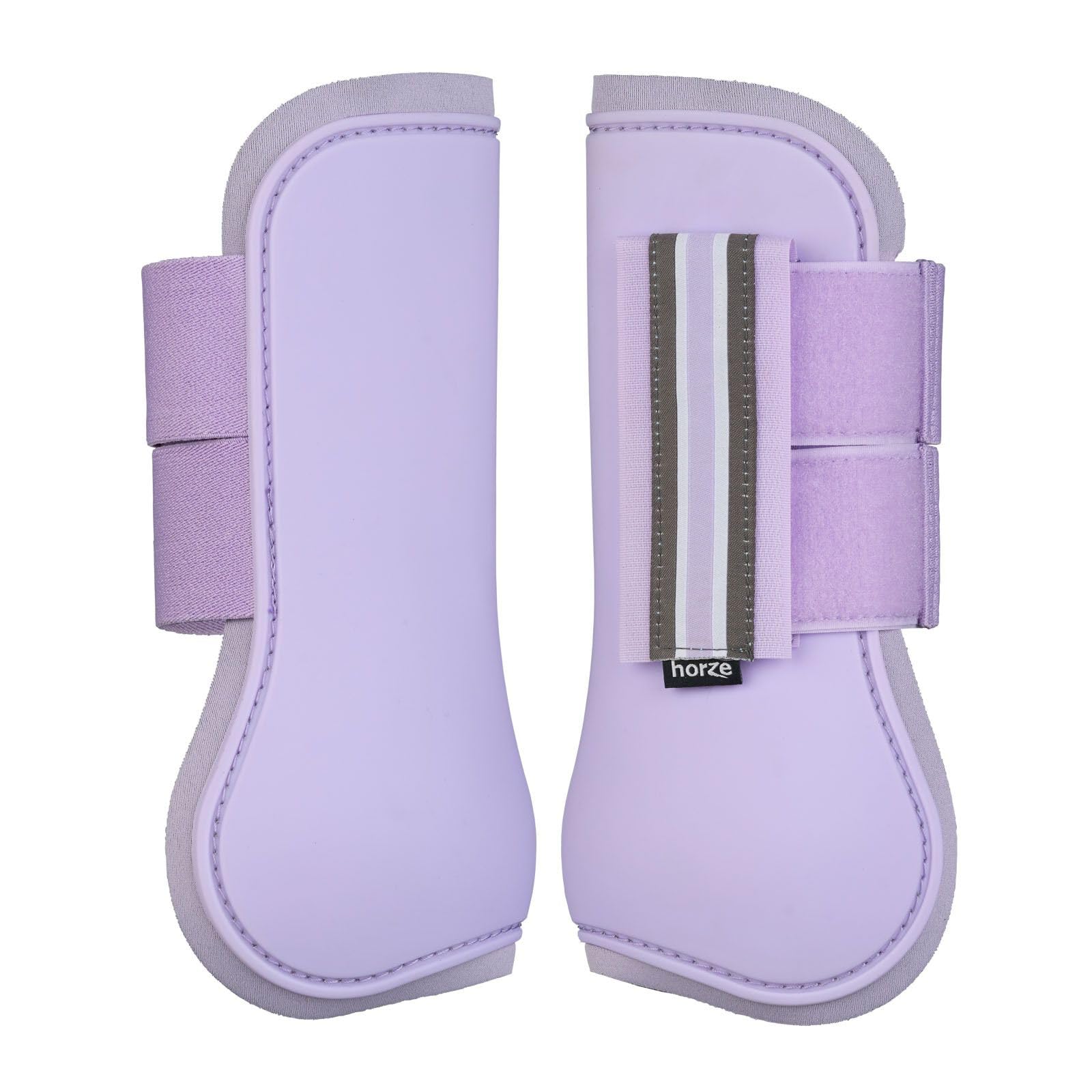 Horze Adepto Open Front Tendon Boots | Durable Shell With Neoprene Lining - Languid Lavender Purple - Warmblood