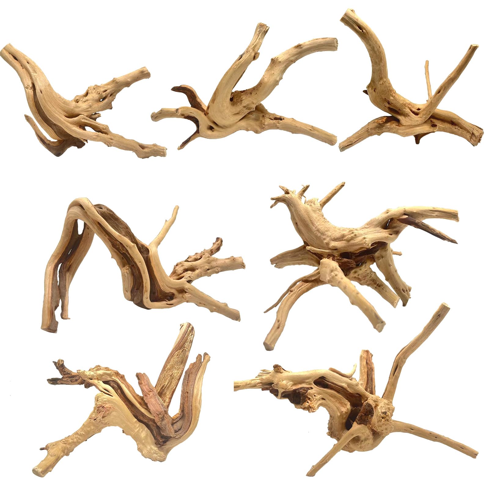 Wdefun Driftwood For Aquarium Decor Natural Spider Wood Branches For Fish Tank Decorations 7 Pcs (4-8 Inch)…