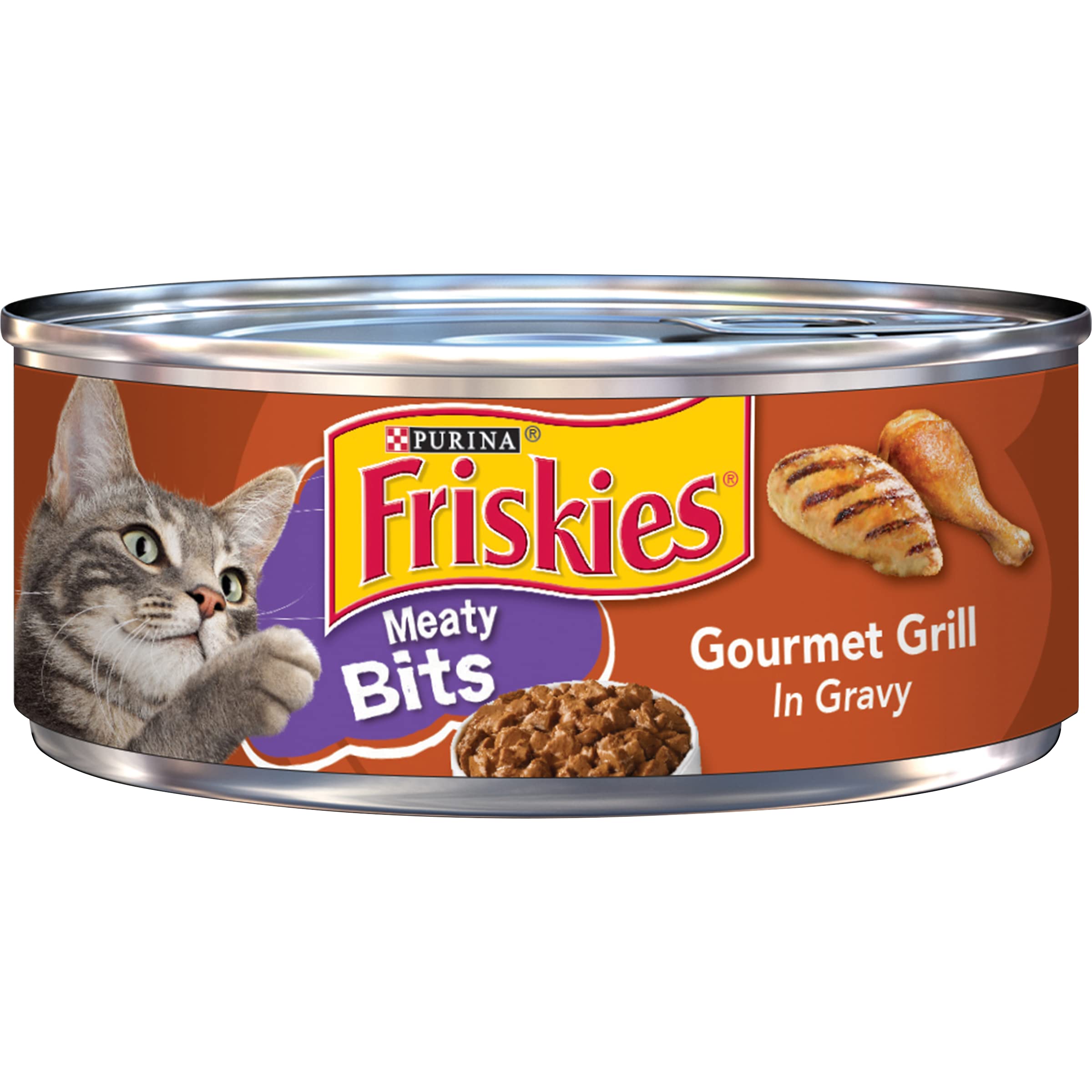 Purina Friskies Wet Cat Food, Meaty Bits Gourmet Grill in Gravy - (Pack of 24) 5.5 oz. Cans