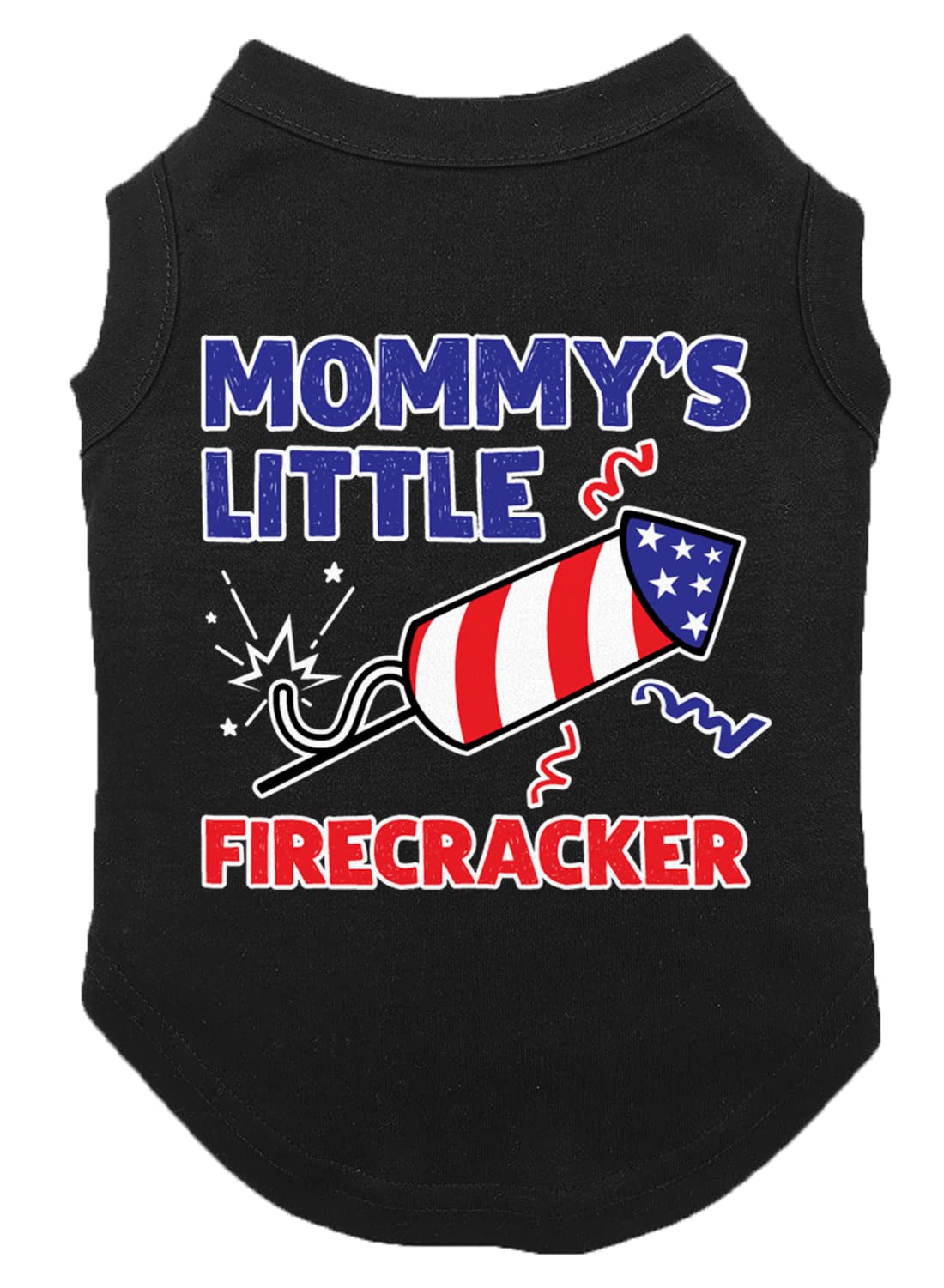 Mommy'S Little Firecracker - Usa Independence Day 4Th Of July Dog Shirt (Black, X-Small)