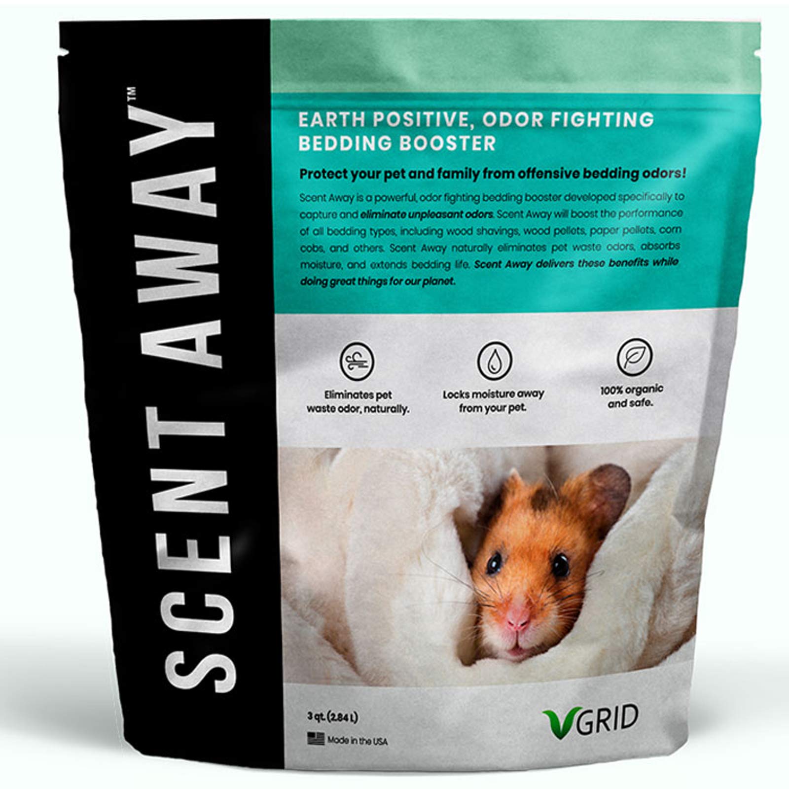 SCENT AWAY | Small Animal Bedding Deodorizer | 100% Natural & Fragrance Free, Non-Toxic Pet Odor Eliminator for Home | Active Ca