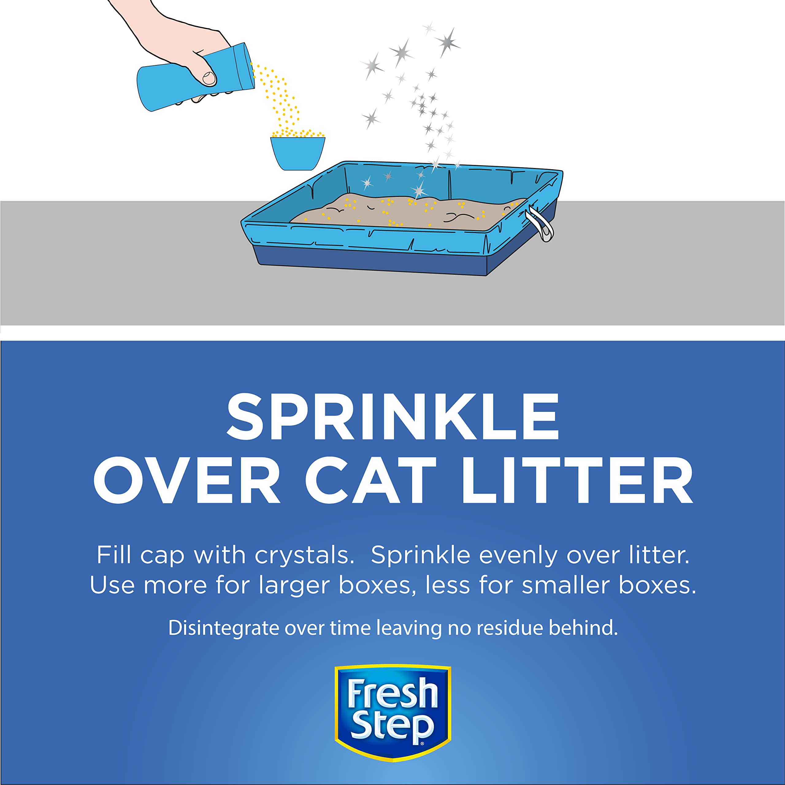 Fresh Step Cat Litter Crystals in Fresh Scent | Cat Litter Box Deodorizer | Combats Cat Odors and Neutralizes Smells to Keep You