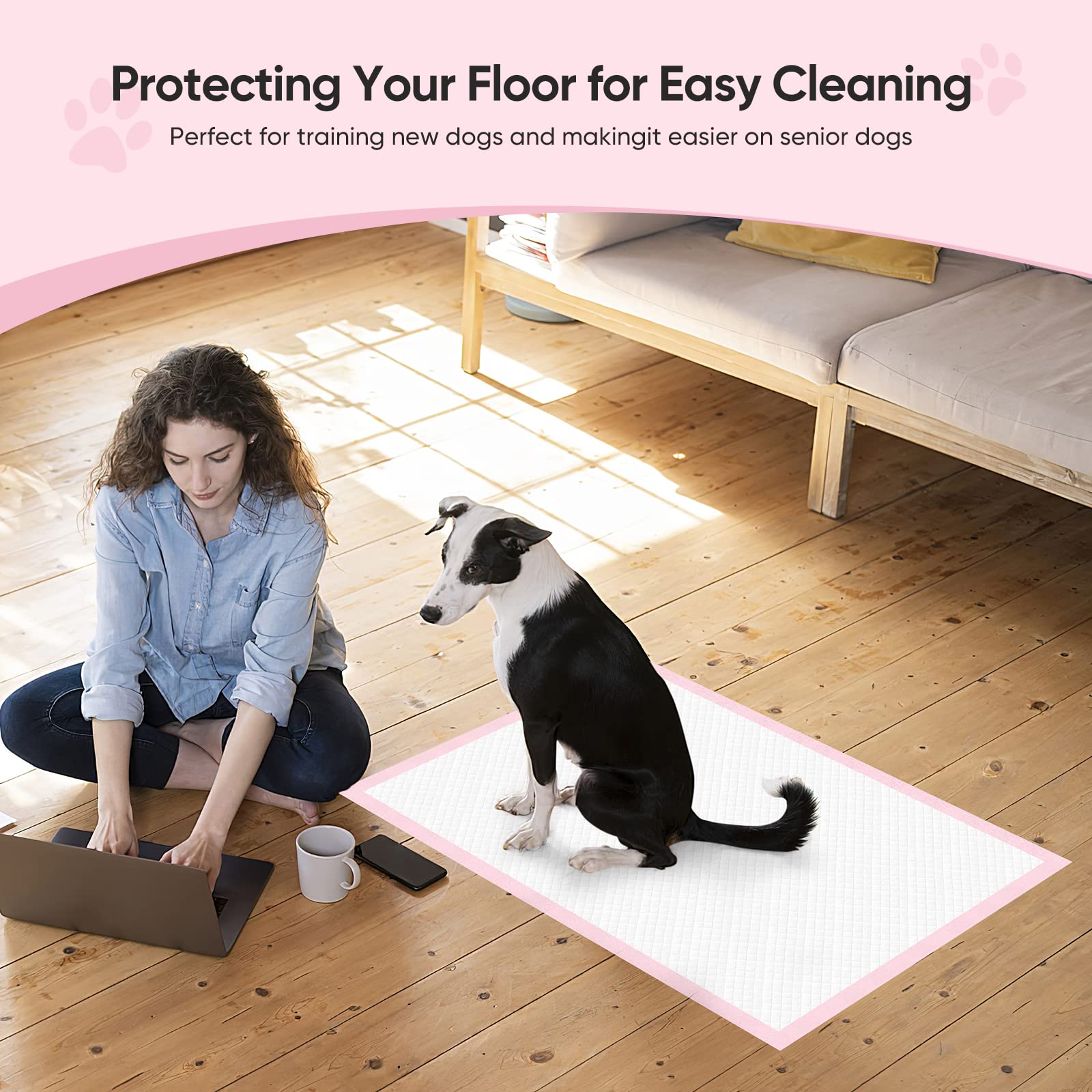 Super-Absorbent Leak-Proof Dog and Puppy Pet Training Pad, Housebreaking Puppy Pads Disposable (18  X 24  - Small 50PCS)
