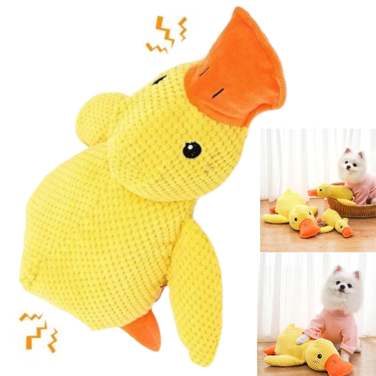 Mellow Dog Calming Duck, 2025 New Calming Duck Dog Toy, The Mellow Dogs Calming Pillow With Quacking Sound, Soft Stuffed Duck Do