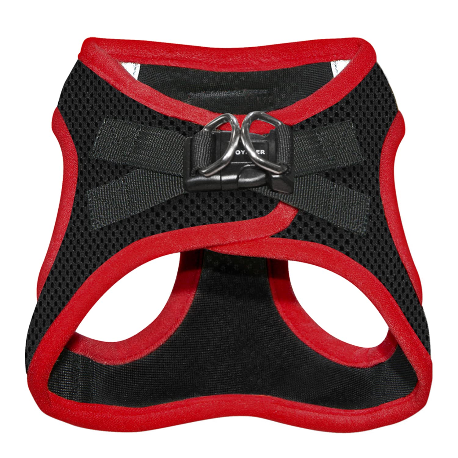Voyager Step-In Air Dog Harness - All Weather Mesh Step In Vest Harness For Small And Medium Dogs By Best Pet Supplies - Red Trim, L
