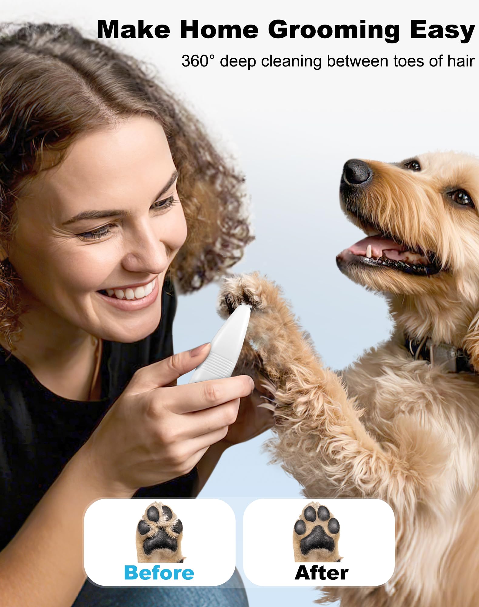 Lexflext Dog Grooming Clippers, Dog Paw Trimmer With Detachable Ceramic Blade For Trimming Small Areas Of Pet 'S Hair, Low Noise