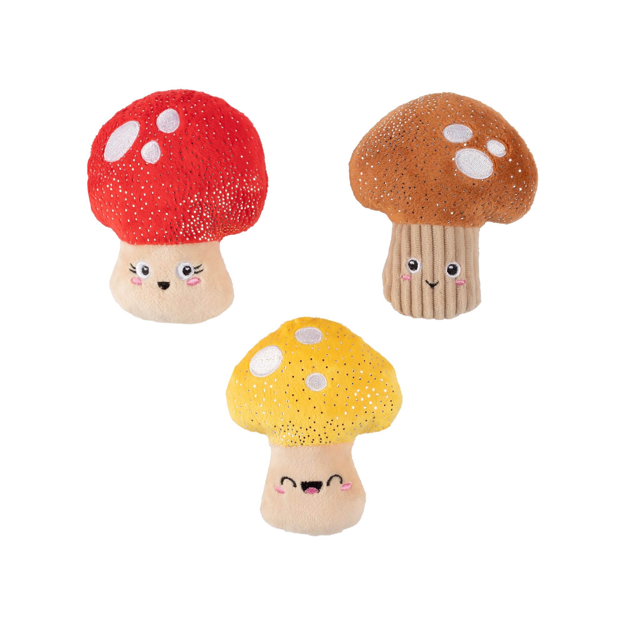 Fringe Studio Plush Dog Toy, 3 Pieces Set, SHROOMING, Pet Shop Collection (662176)