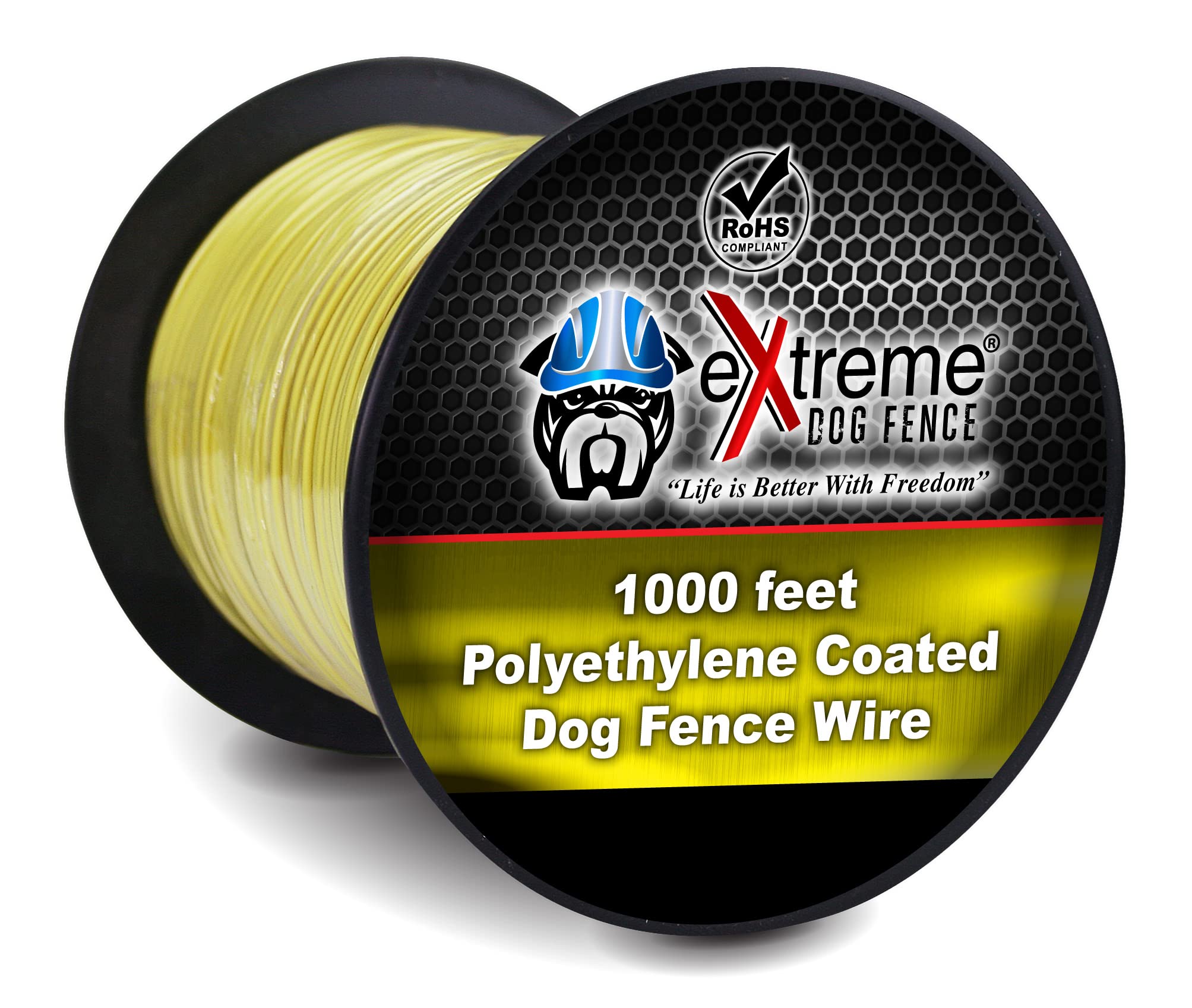 Stubborn Dog - Yellow Standard Underground Electric Dog Fence - 1000 Feet Of Yellow Wire For Easy Setup, Superior Longevity, And