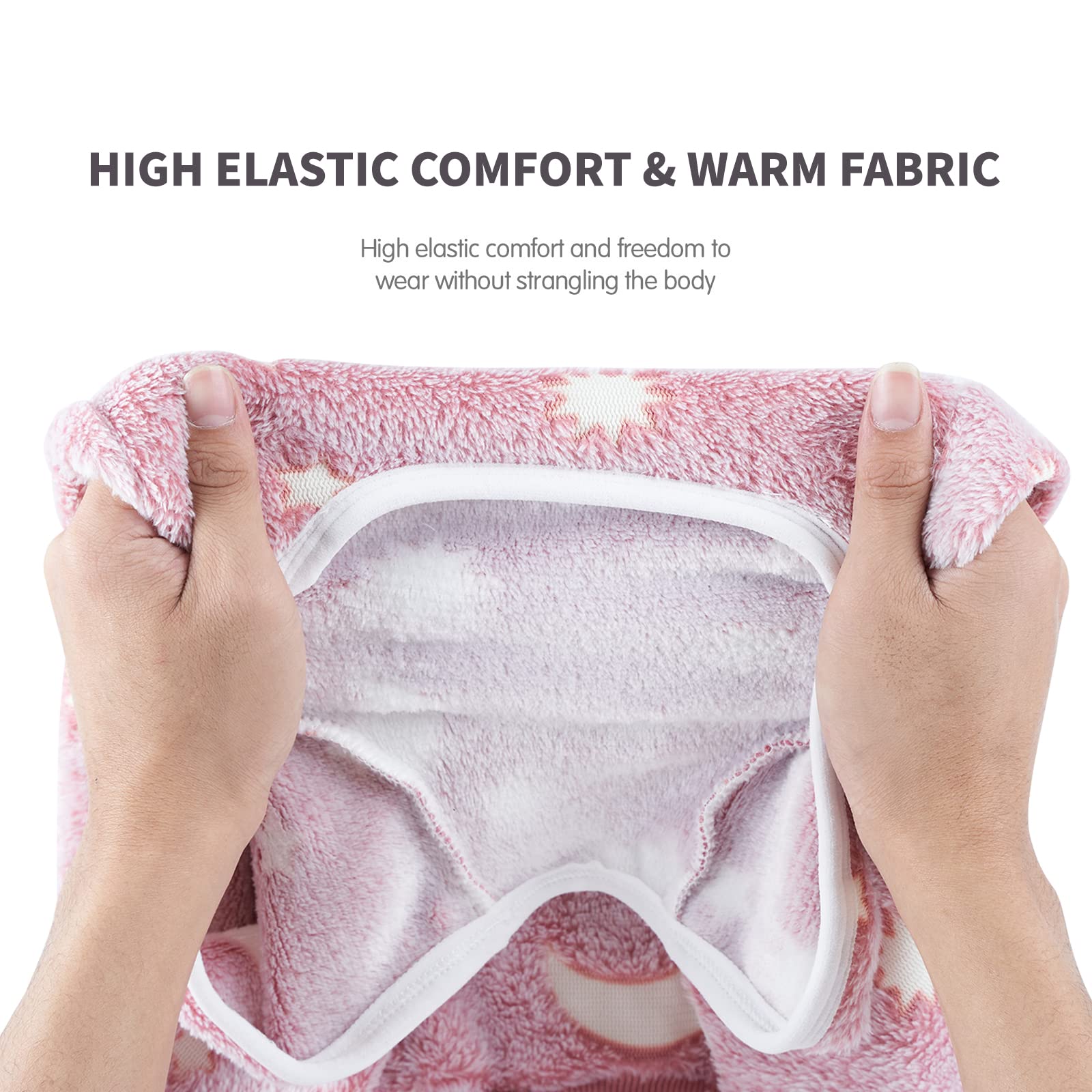 Dog Pajamas Large Size Dog Girl Winter Clothes For Dog Jumpsuit For Large Dogs Glow In The Dark (Pink, L)