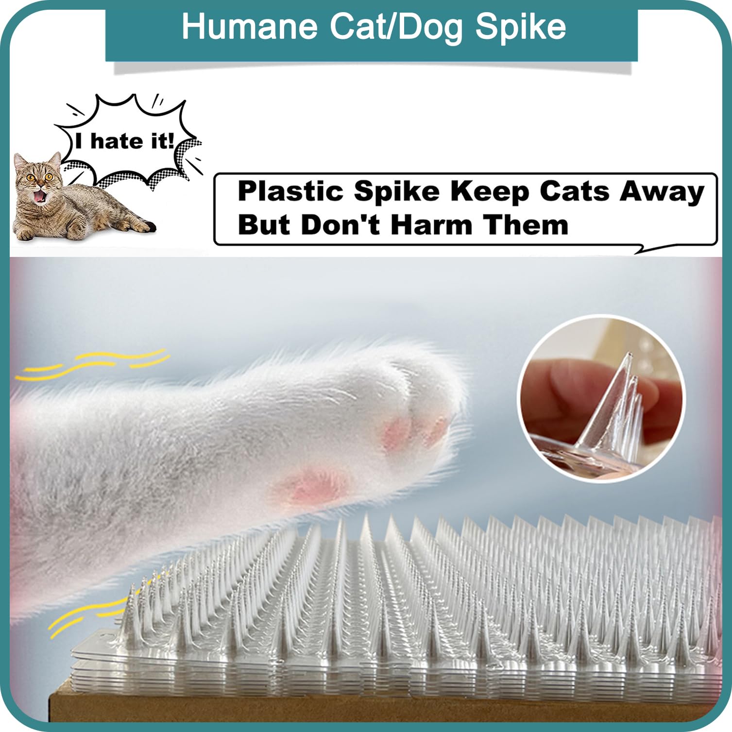 Aocoray 8 Pack Cat Deterrent Outdoor/Indoor Scat Mat, Pet Deterrent Training Mats, Keep Cats/Dogs Away Plastic Mats with Spikes,
