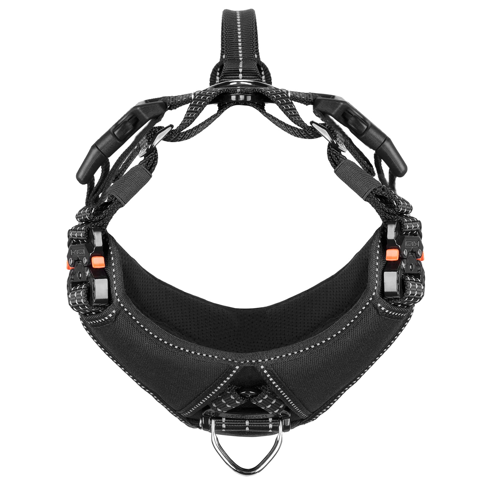 Icefang Dog Strap Harness With 4 X Metal Buckles,For Medium Sized Dog,K9 Vest,Y-Shape Chest,Adjustable Pet Harness,No-Pull Front Leash Clip (Medium (Pack Of 1), Brown)