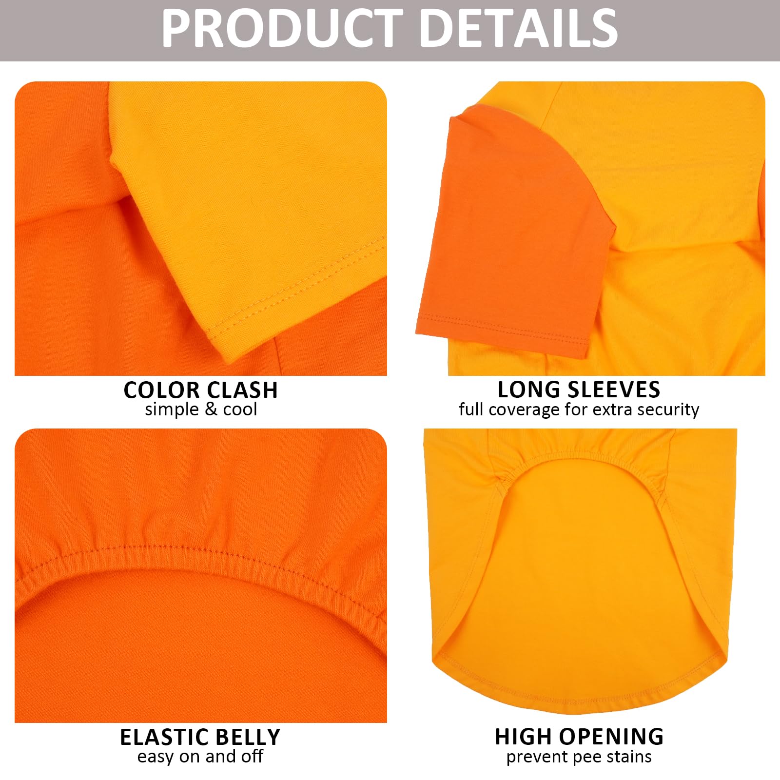 Ikipuko 2 Pack Large Dog Shirts For Summer - Stretchy Breathable Cotton Dogs T-Shirt, Protect Skin Easy On And Off Dogs Clothes