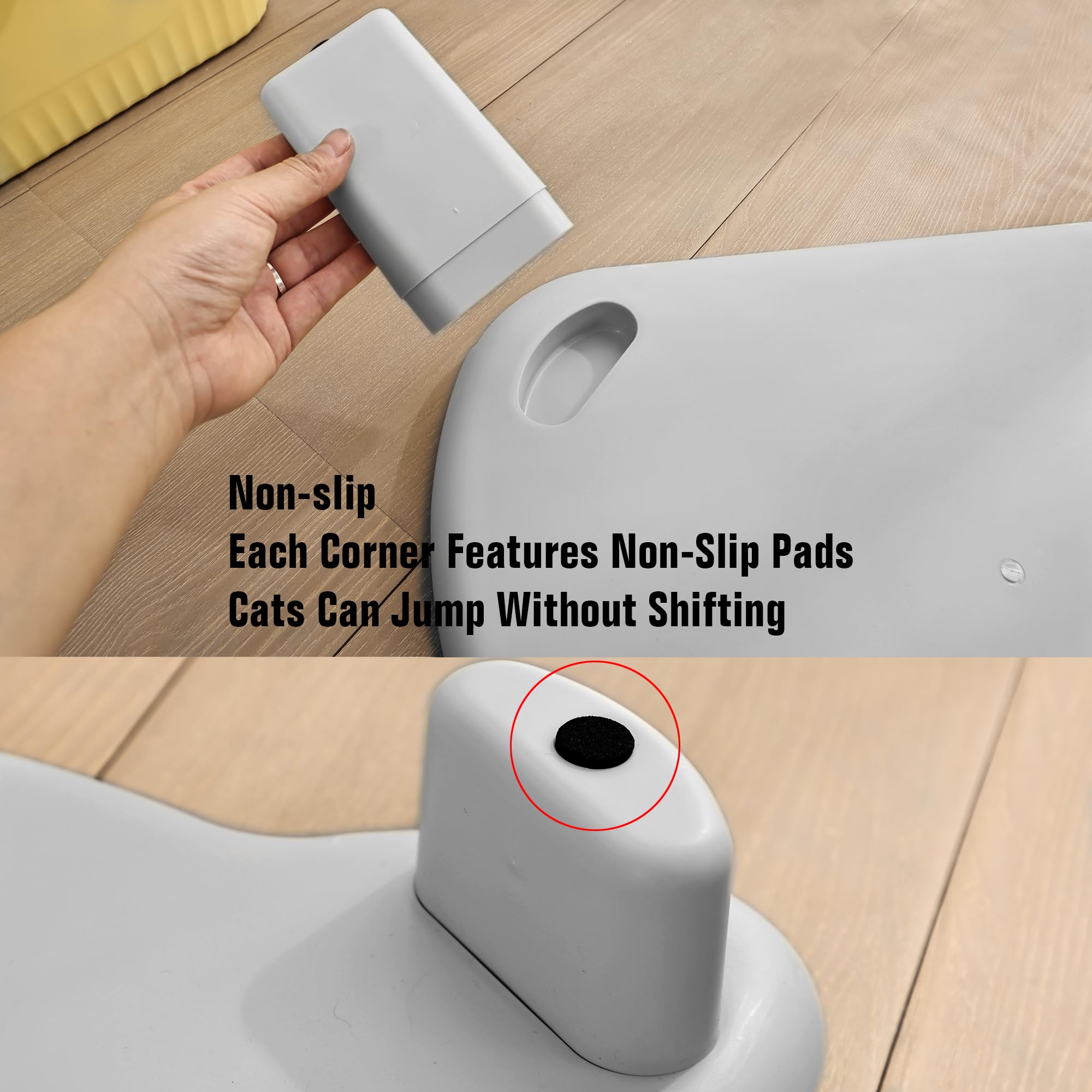 Beleewilwon Litter Box Step,Cat Ramp With Filter Function,Elevated For Old And Kitten,2 Heights Suitable For Various Litter Boxe