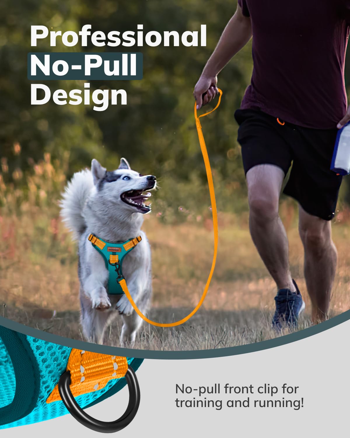 MIDOG Dog Harness, No-Pull Pet Harness and Leash Set for Small Medium Large Dogs Walking, No Choke Front Clip Dog Reflective Har