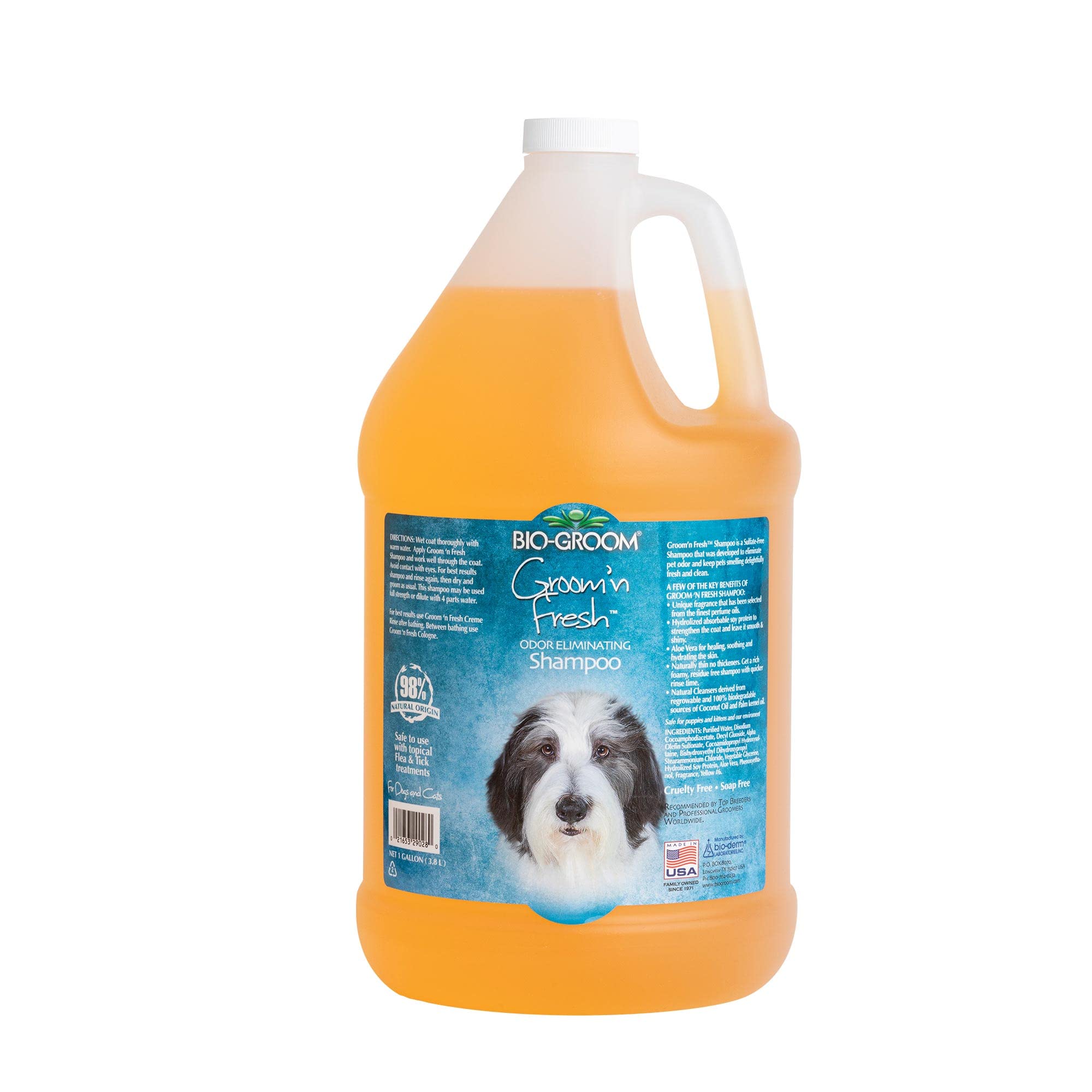 Bio-Groom Groom'N Fresh Dog Shampoo – Odor Eliminating, Dog Bathing Supplies, Puppy Wash, Cat & Dog Grooming Supplies, Cruelty-Free, Made In Usa, Dog Products – 1 Gallon