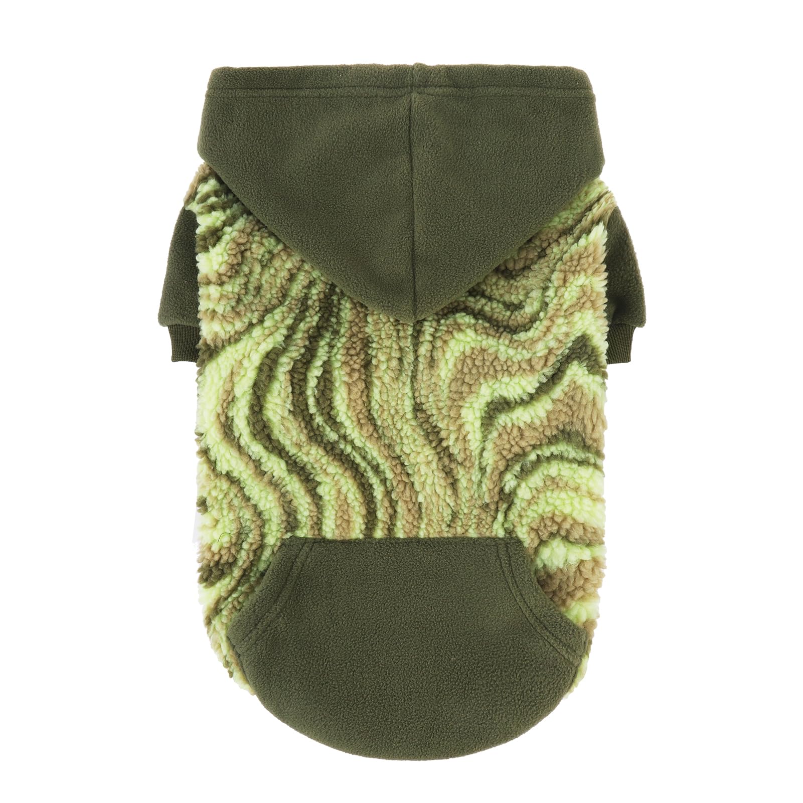 PUPTECK Dog Hoodie Puppy Sweatshirt Warm Dog Sweater Winter Clothes Cold Weather Coats for Small Medium Large Dogs, Green, L