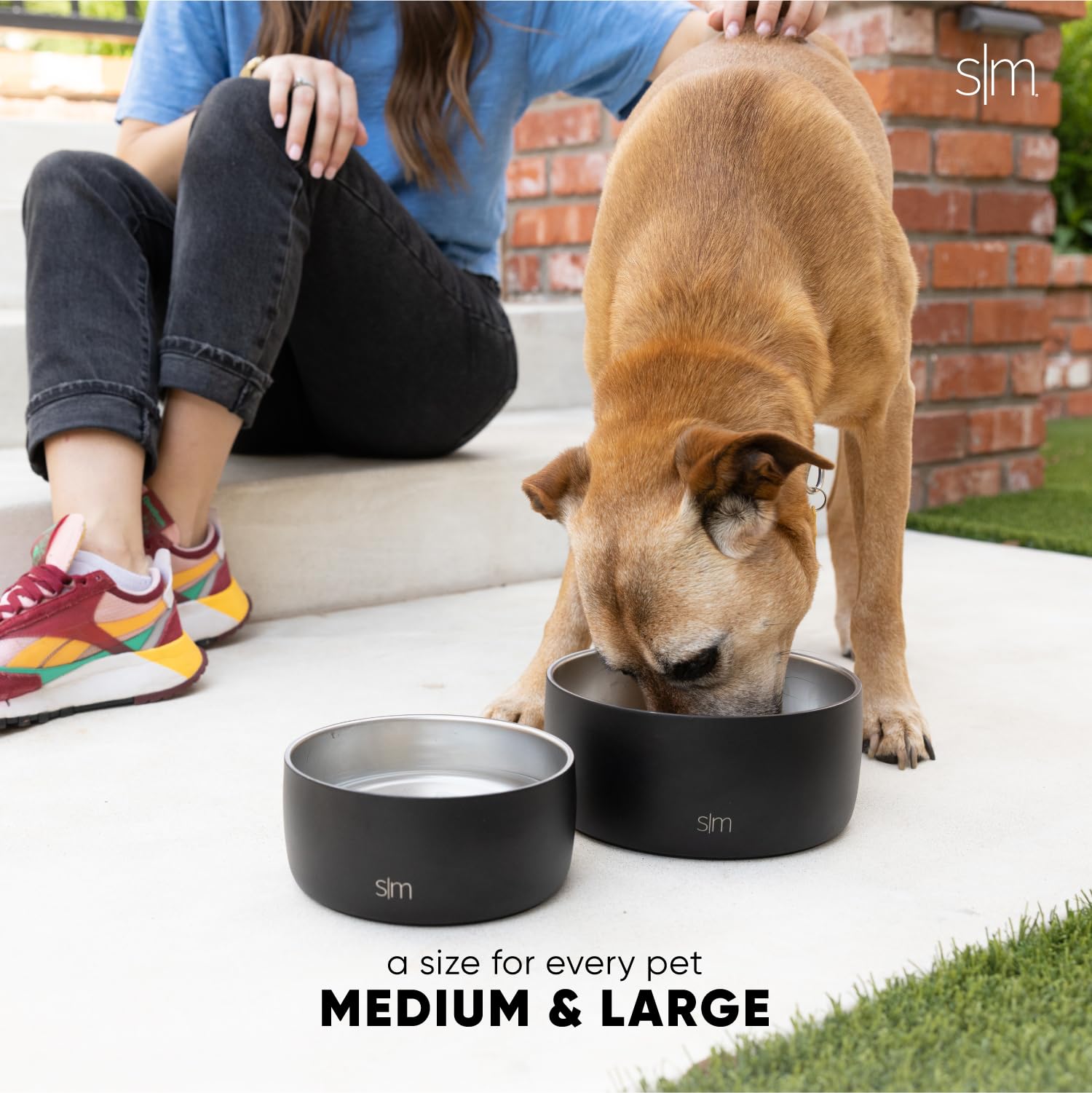 Simple Modern Stainless Steel Pet Water Bowl for Dogs & Cats, Large 8 Cups, Sea Glass Sage, Insulated, No Tip No Slip, Model DB-L-SGS