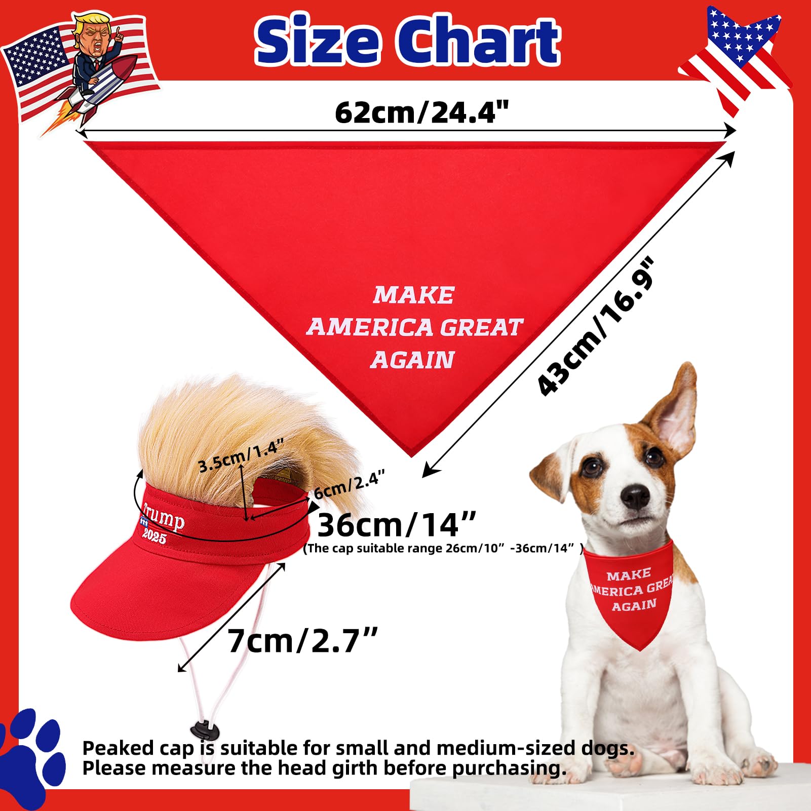 Pupteck Funny Dog Bandana Outfit Scarf With Cute Doggy Peaked Cap, Costume Decorations Supplies For Small Medium Large Dogs Boy